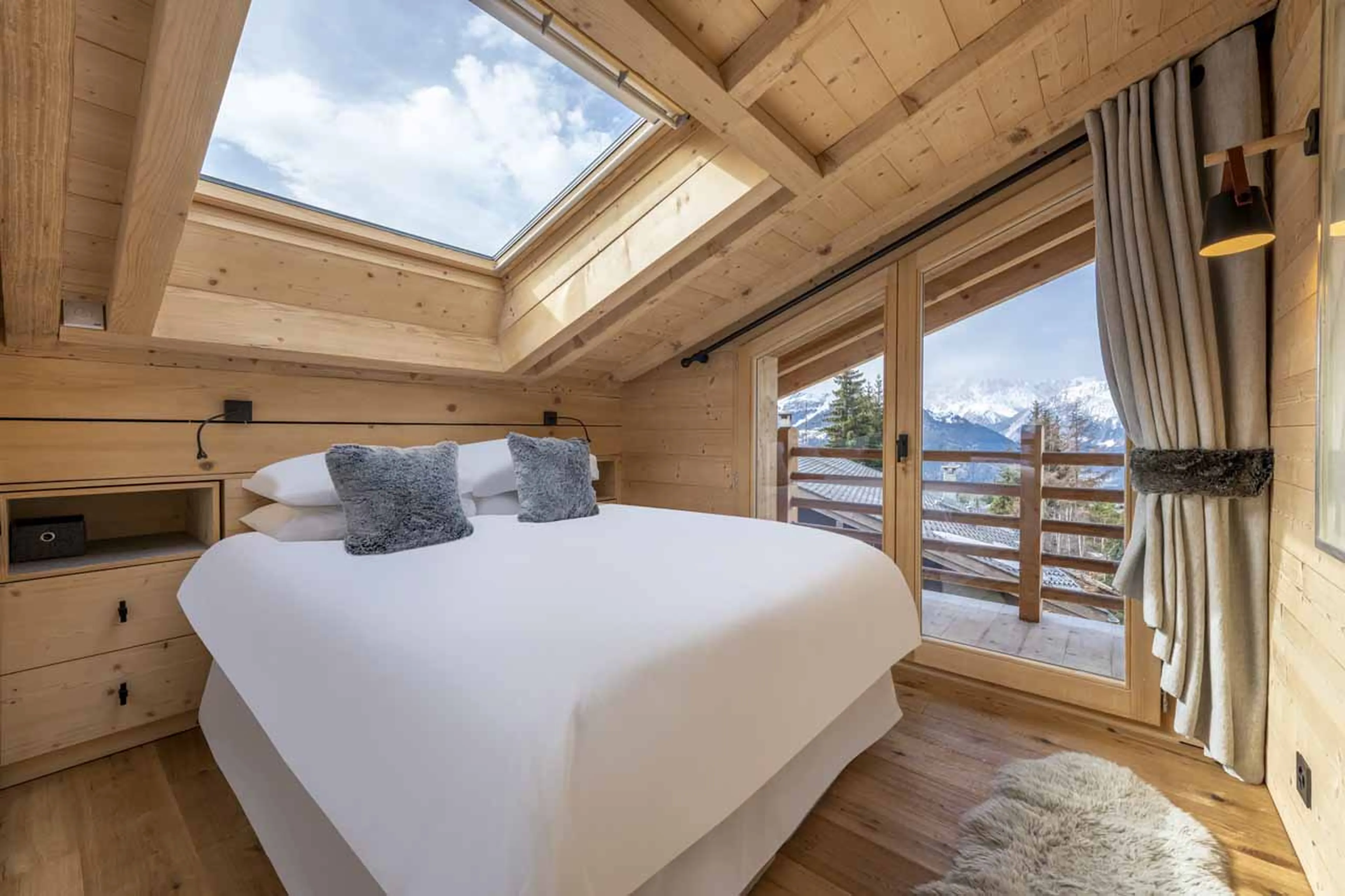 Bedroom one at Chalet Melilot in Verbier