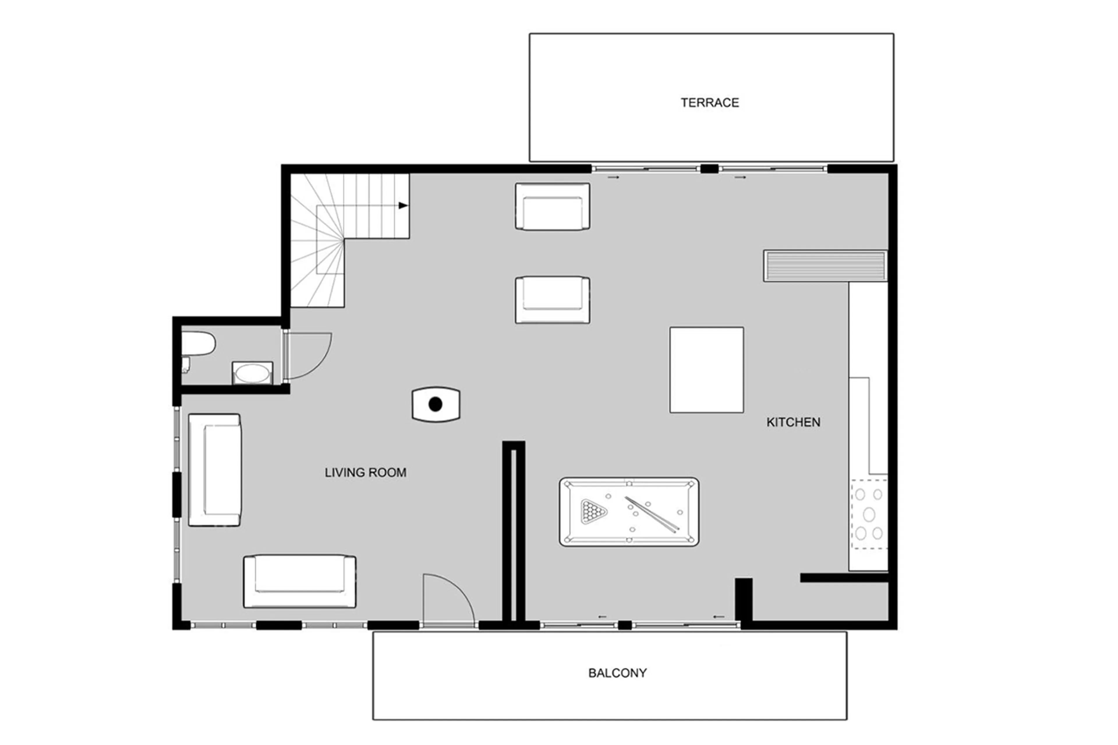 Level 2 floor plan of Chalet Merveilles in Tignes