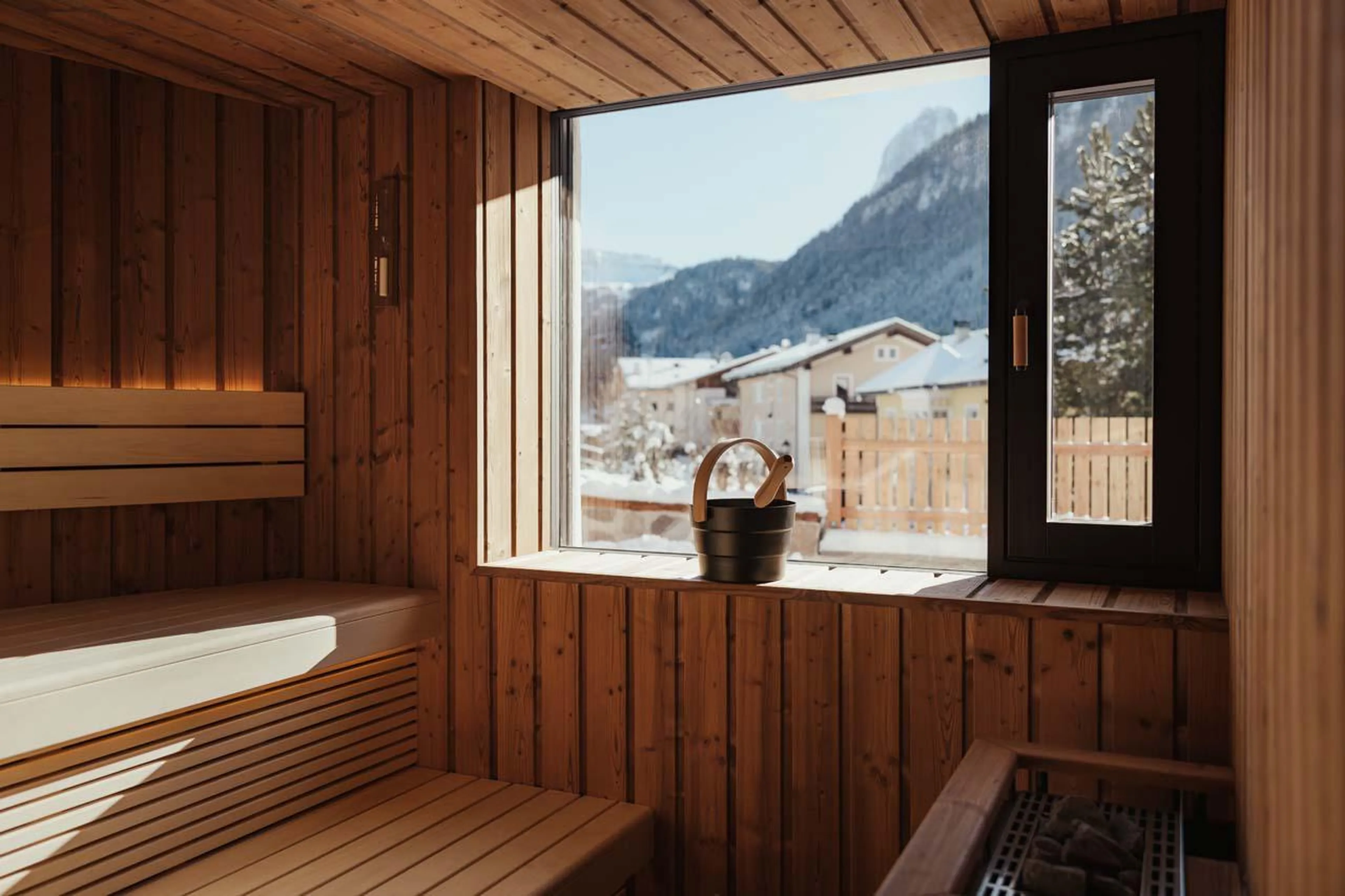 Uninterrupted views of nature from sauna at Chalet Mile 2 in Val Gardena