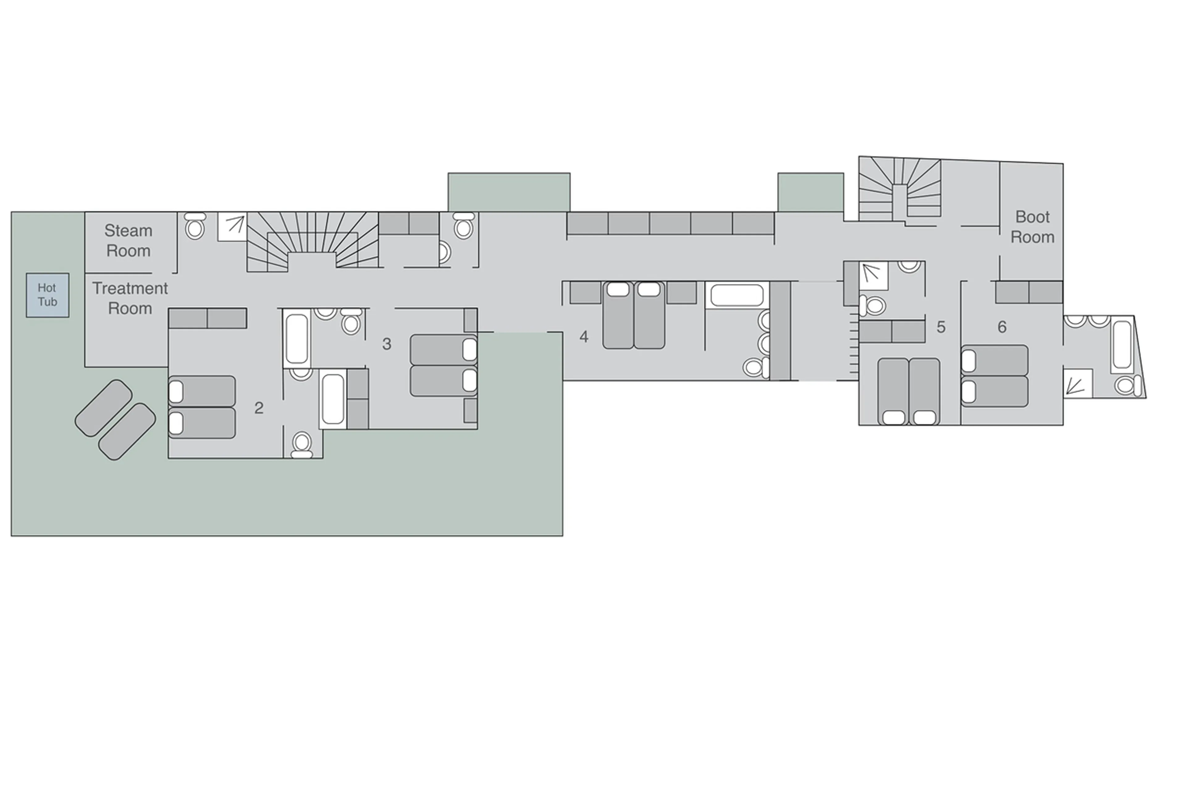 Level 0 floor plan of Chalet Milou in Verbier