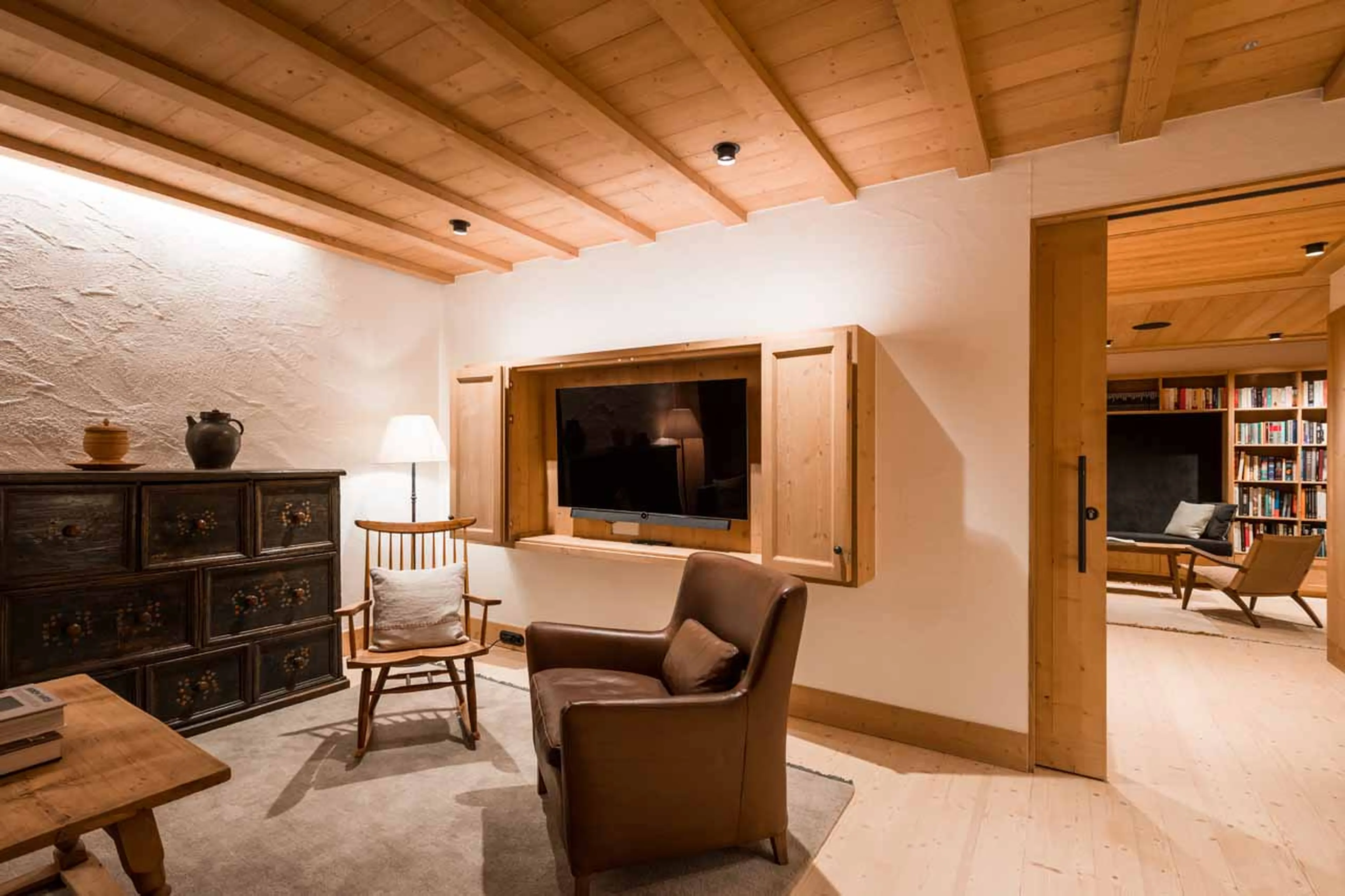 TV area at Chalet Mimi in Lech