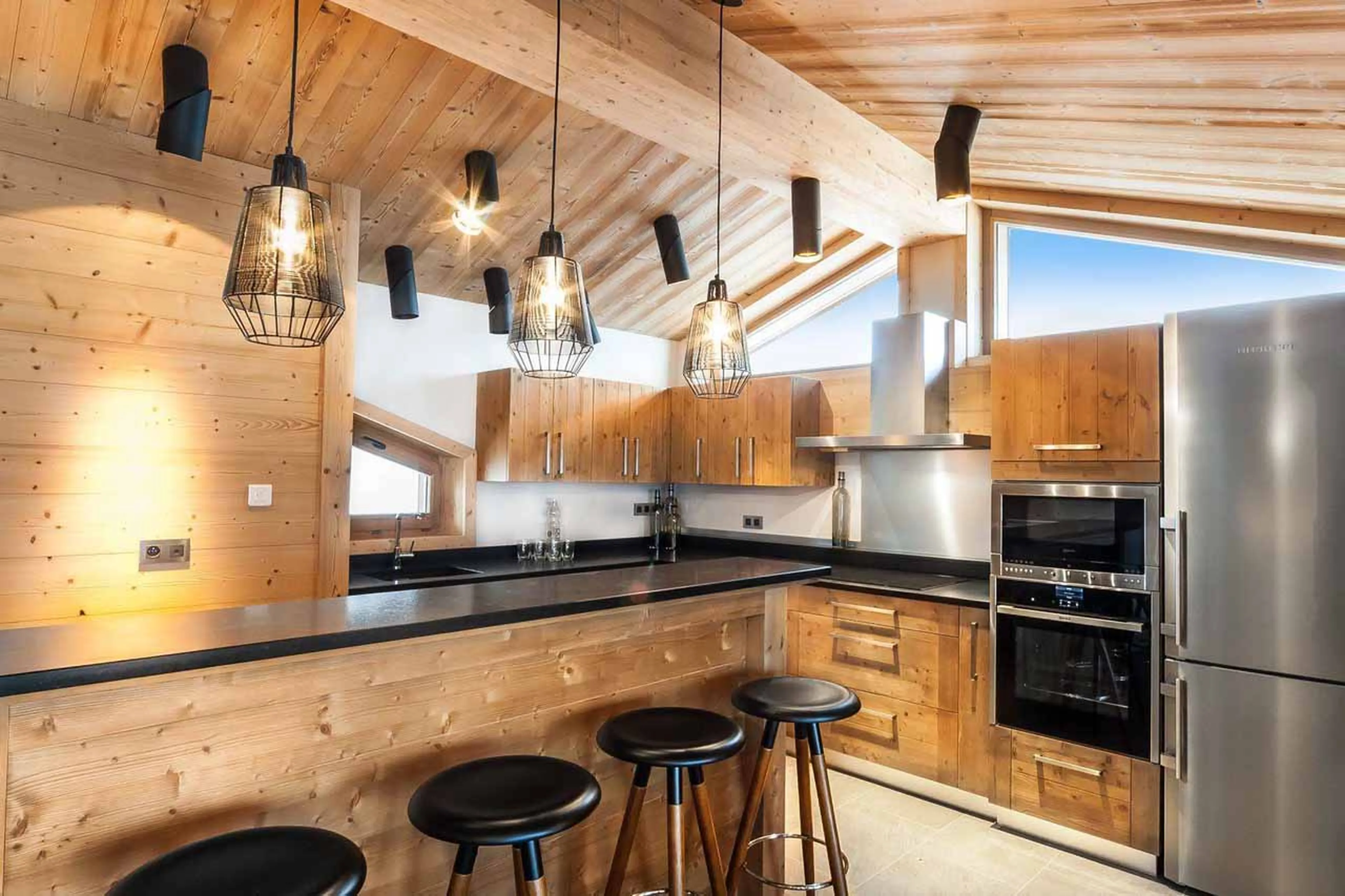 Fully fitted kitchen at Chalet Monch in Courchevel 1550