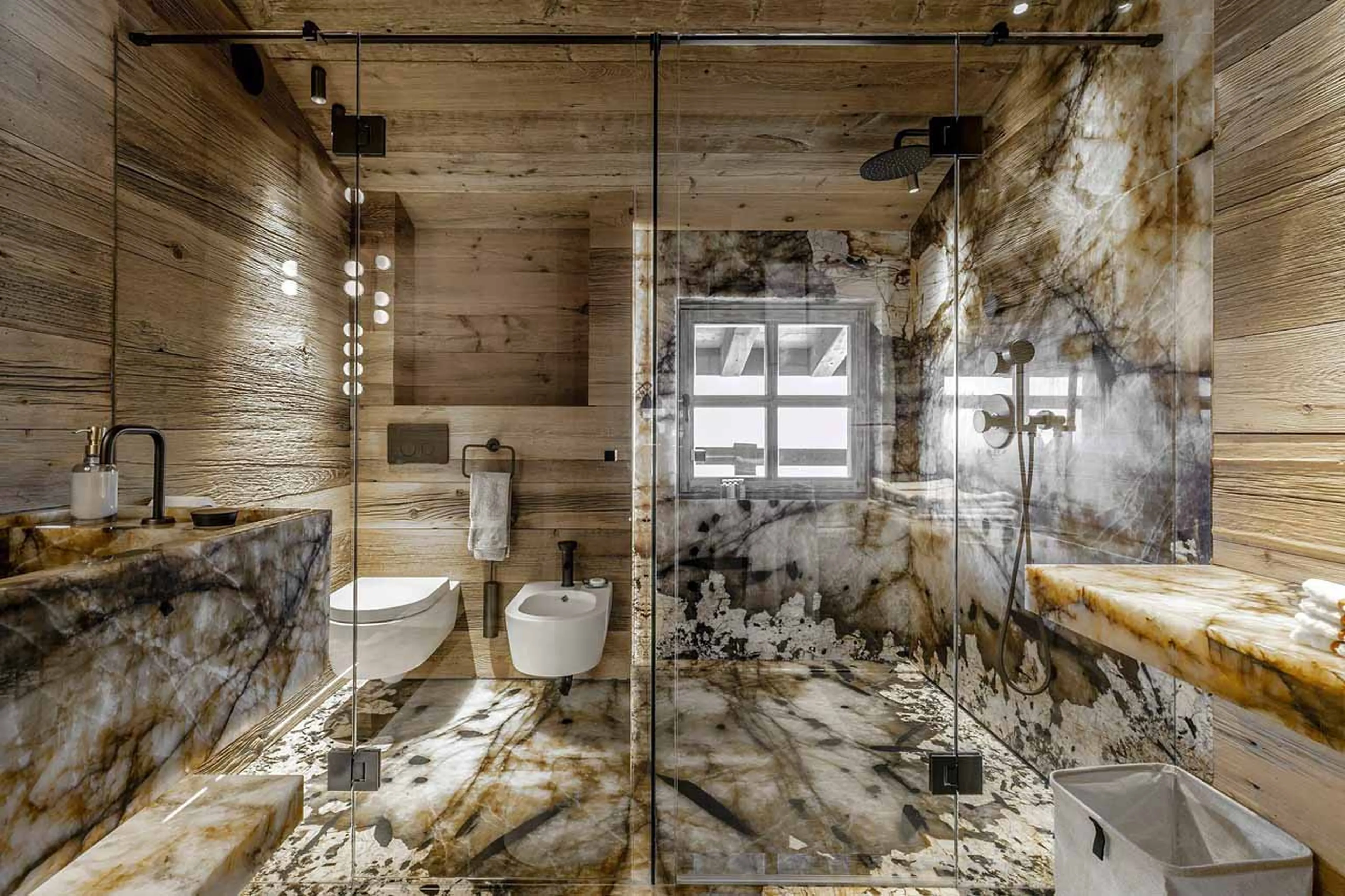 En-suite shower room at Chalet Monet in Courchevel 1850