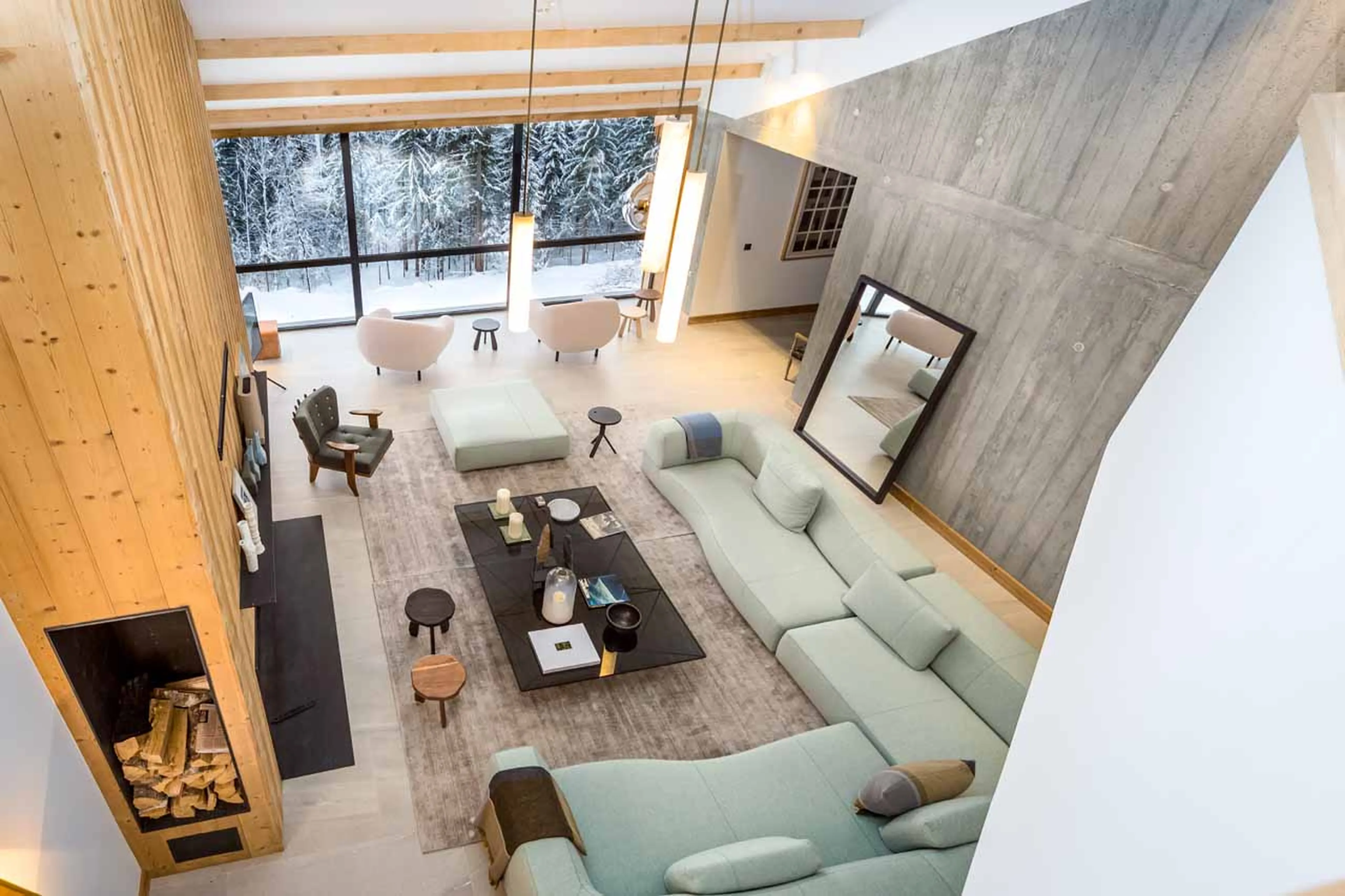 Aerial view of Le Chalet Mont Blanc in Chamonix