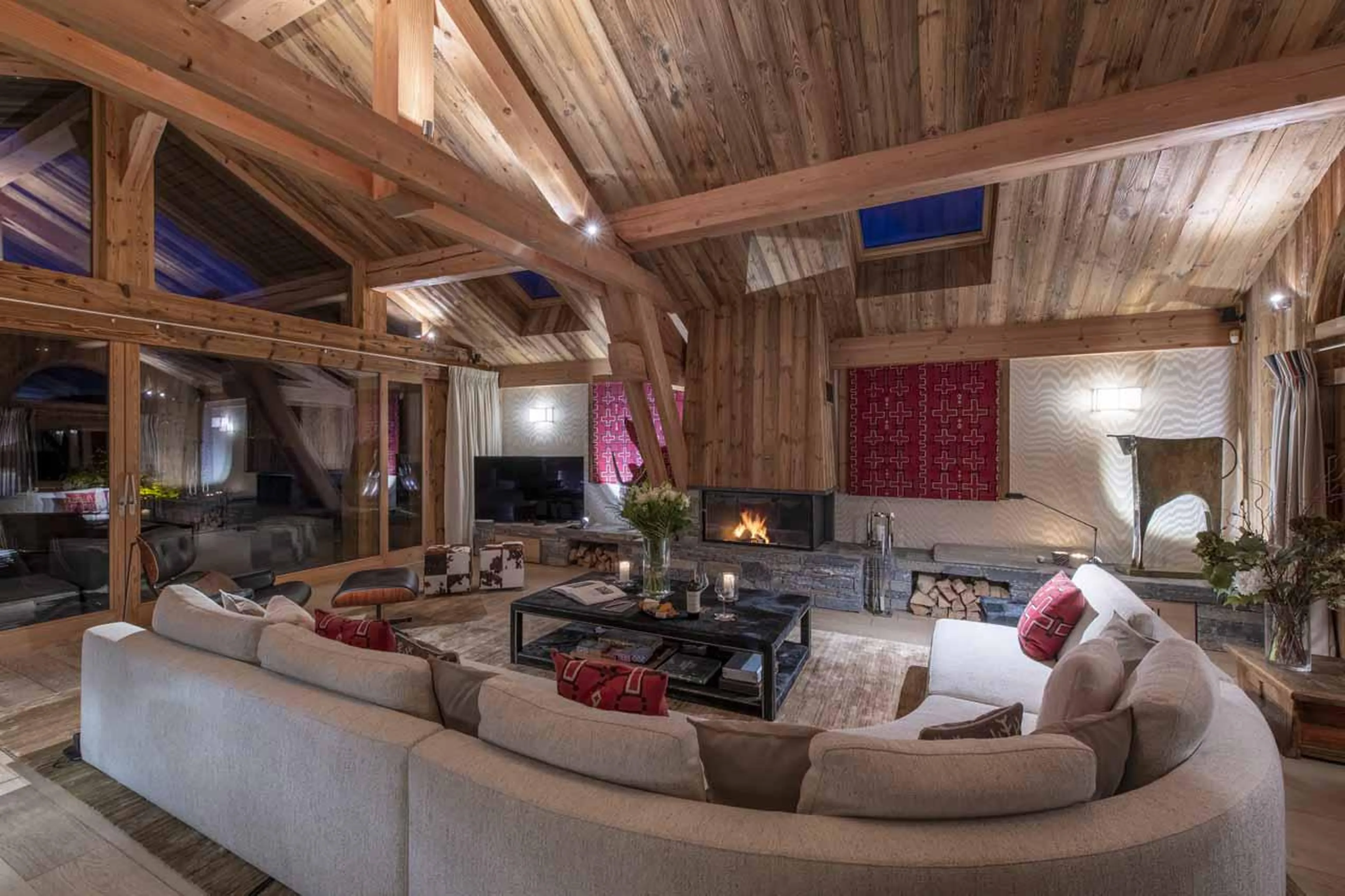 Living room at Chalet Mont Tremblant in Meribel