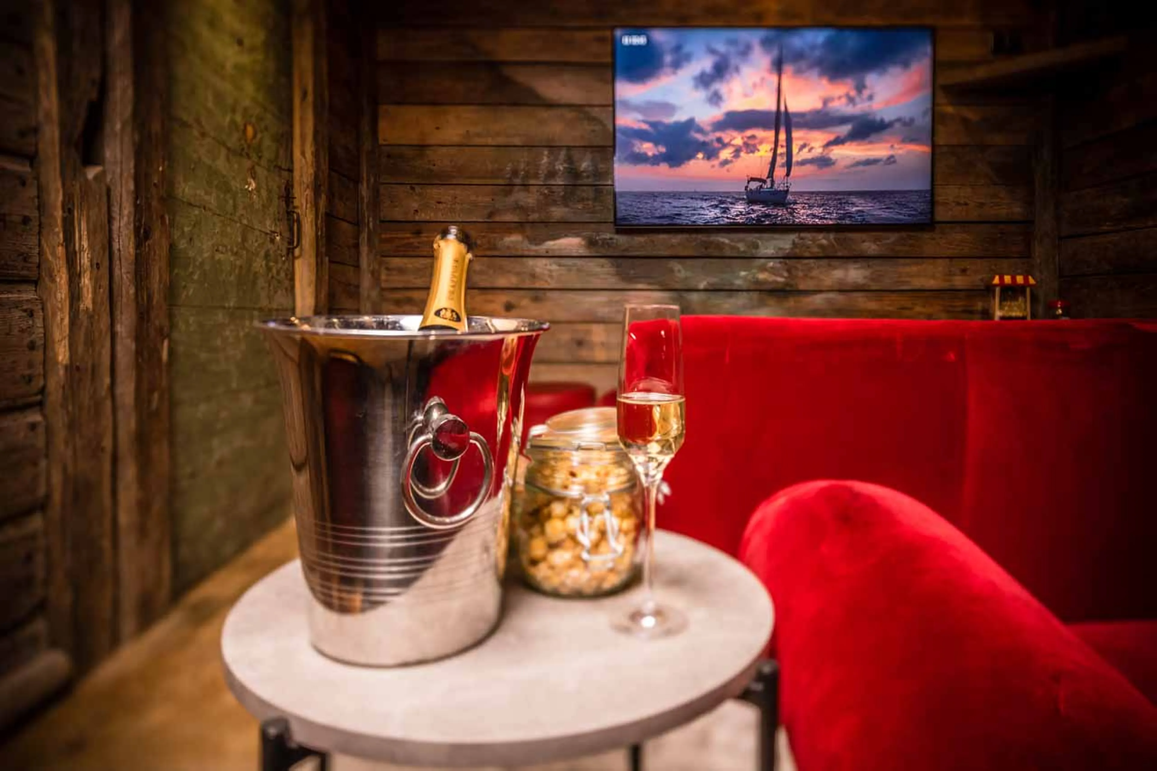 Cinema screen at Chalet Montana in Courchevel 1850