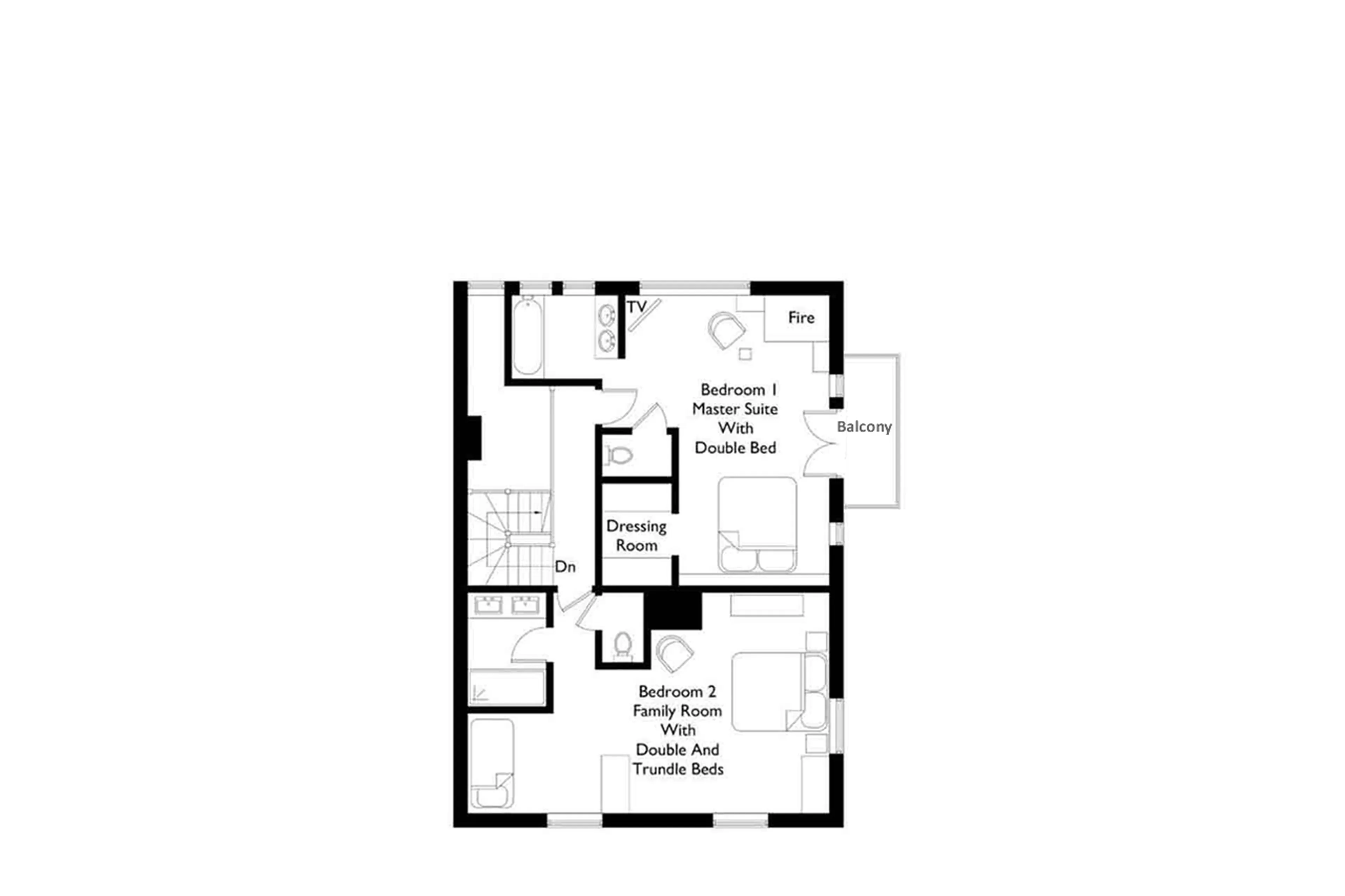Level 1 floor plan of Chalet Montana in Courchevel 1850