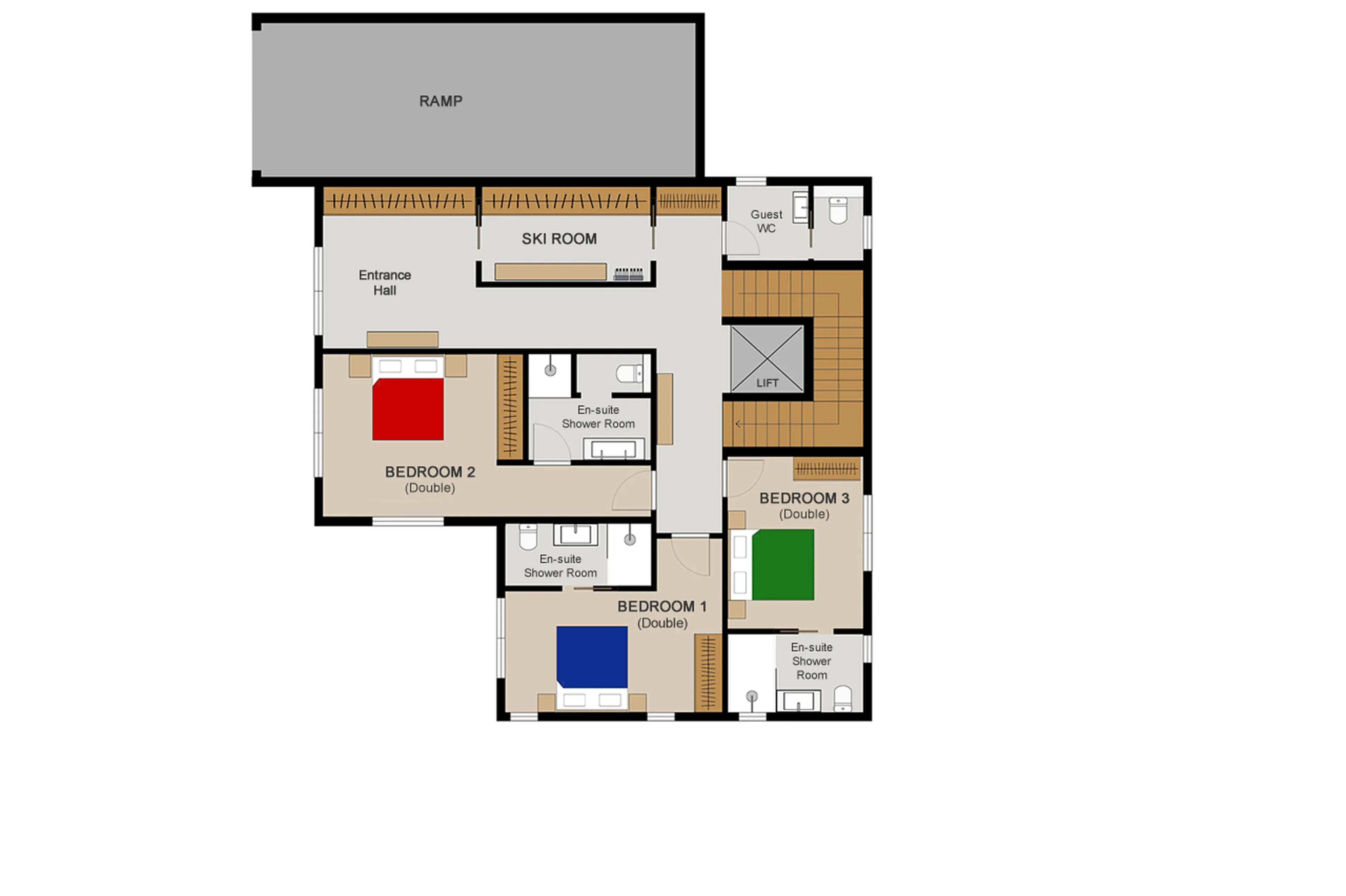 Level 0 floor plan of Chalet Montana in St Martin de Belleville