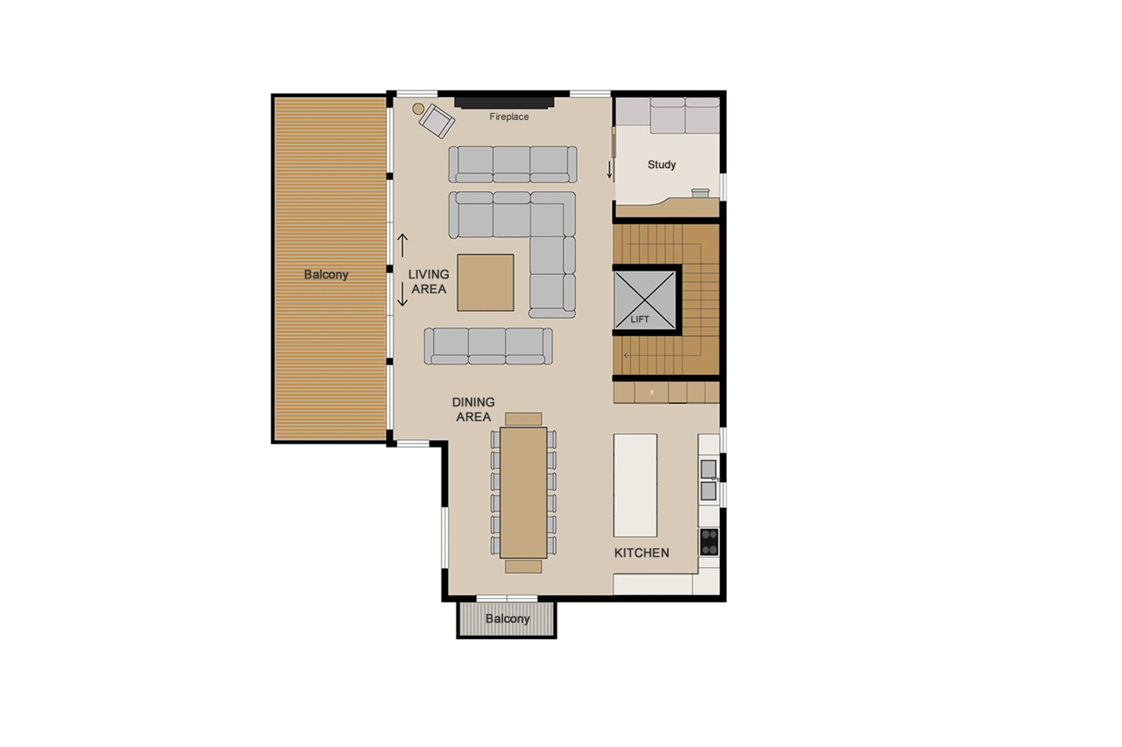 Level 2 floor plan of Chalet Montana in St Martin de Belleville