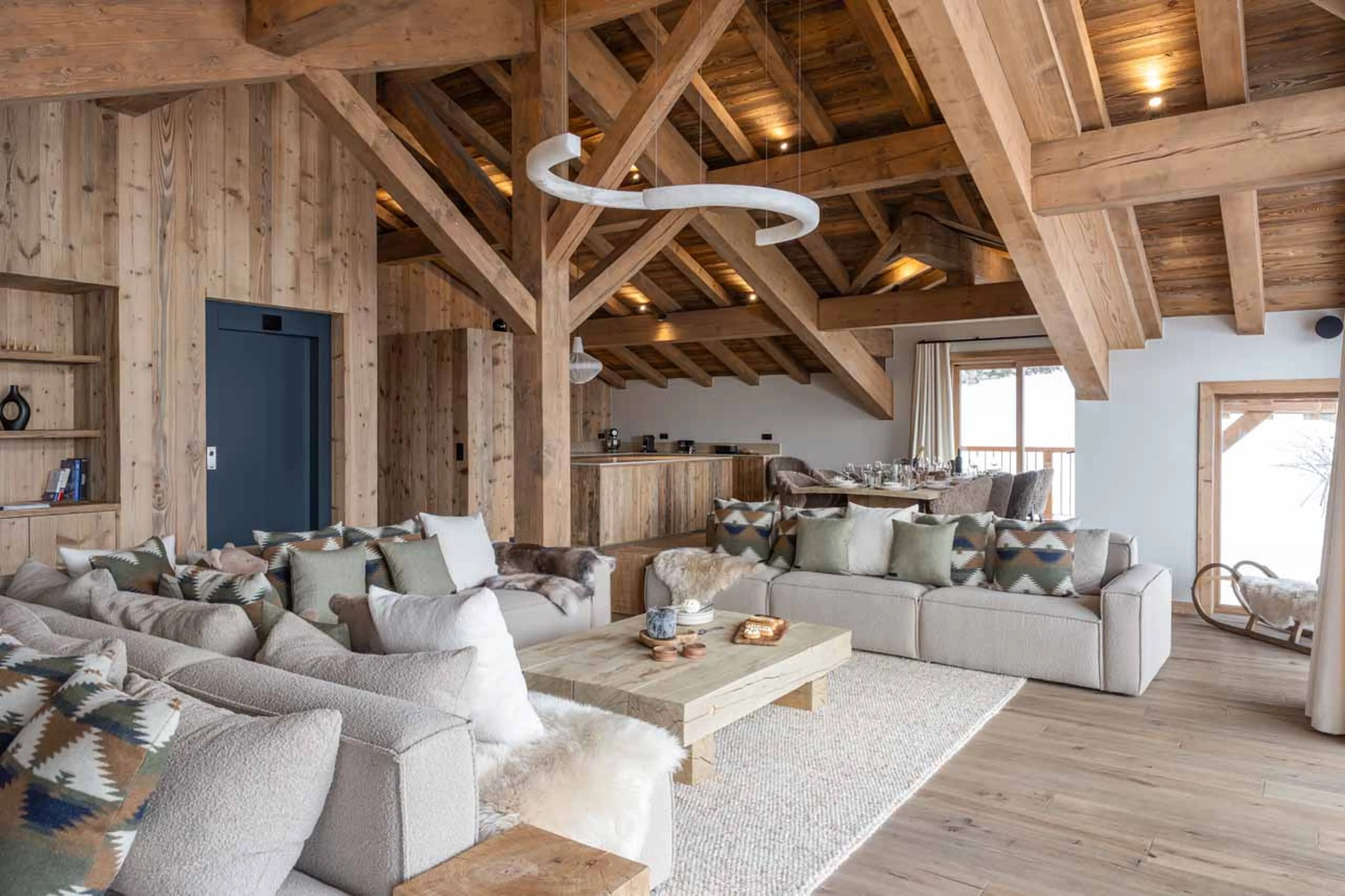 Living area sofas of Chalet Montana in St Martin de Belleville