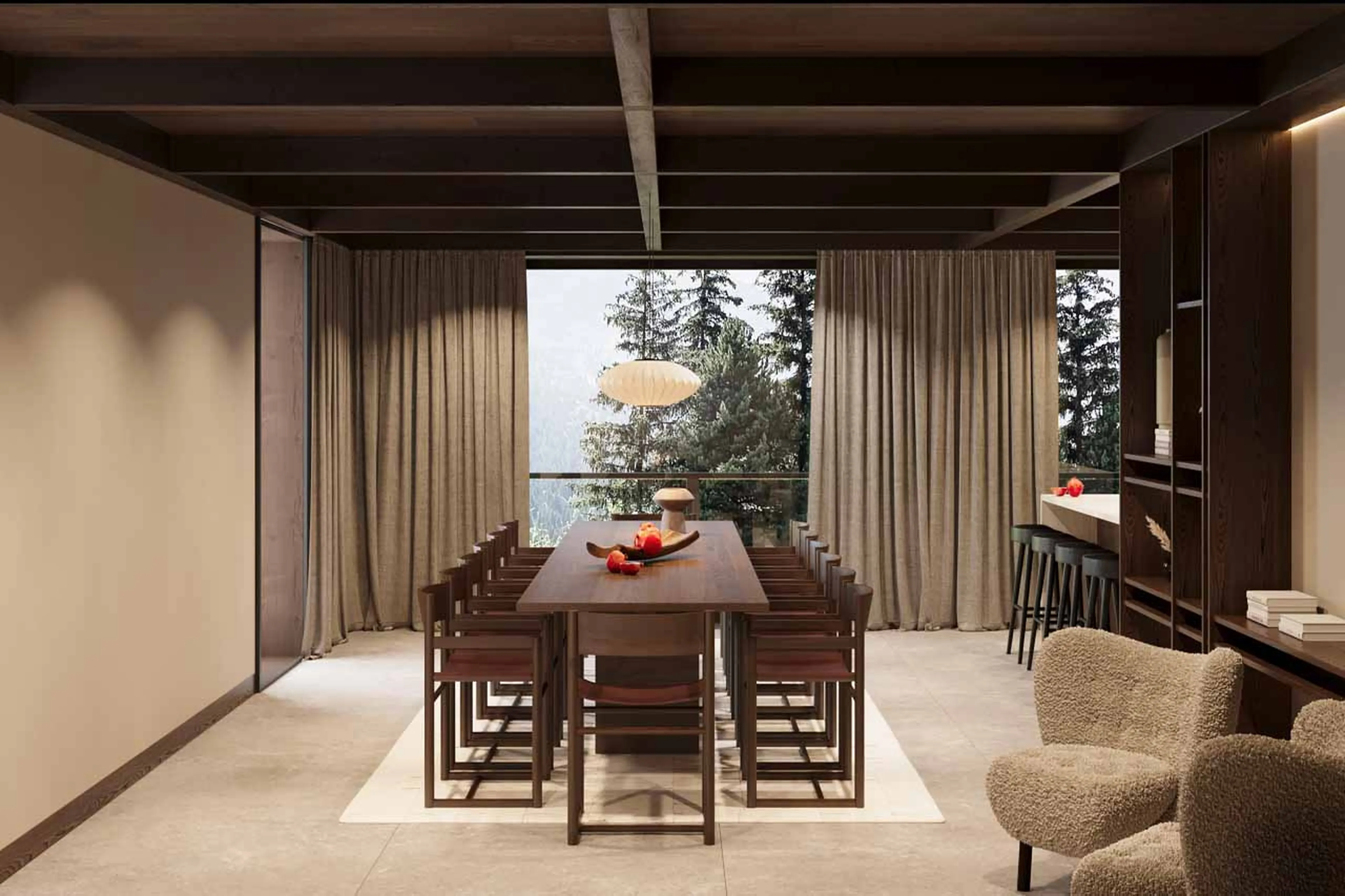 Dining area at Chalet Montclair in Val d'Isere