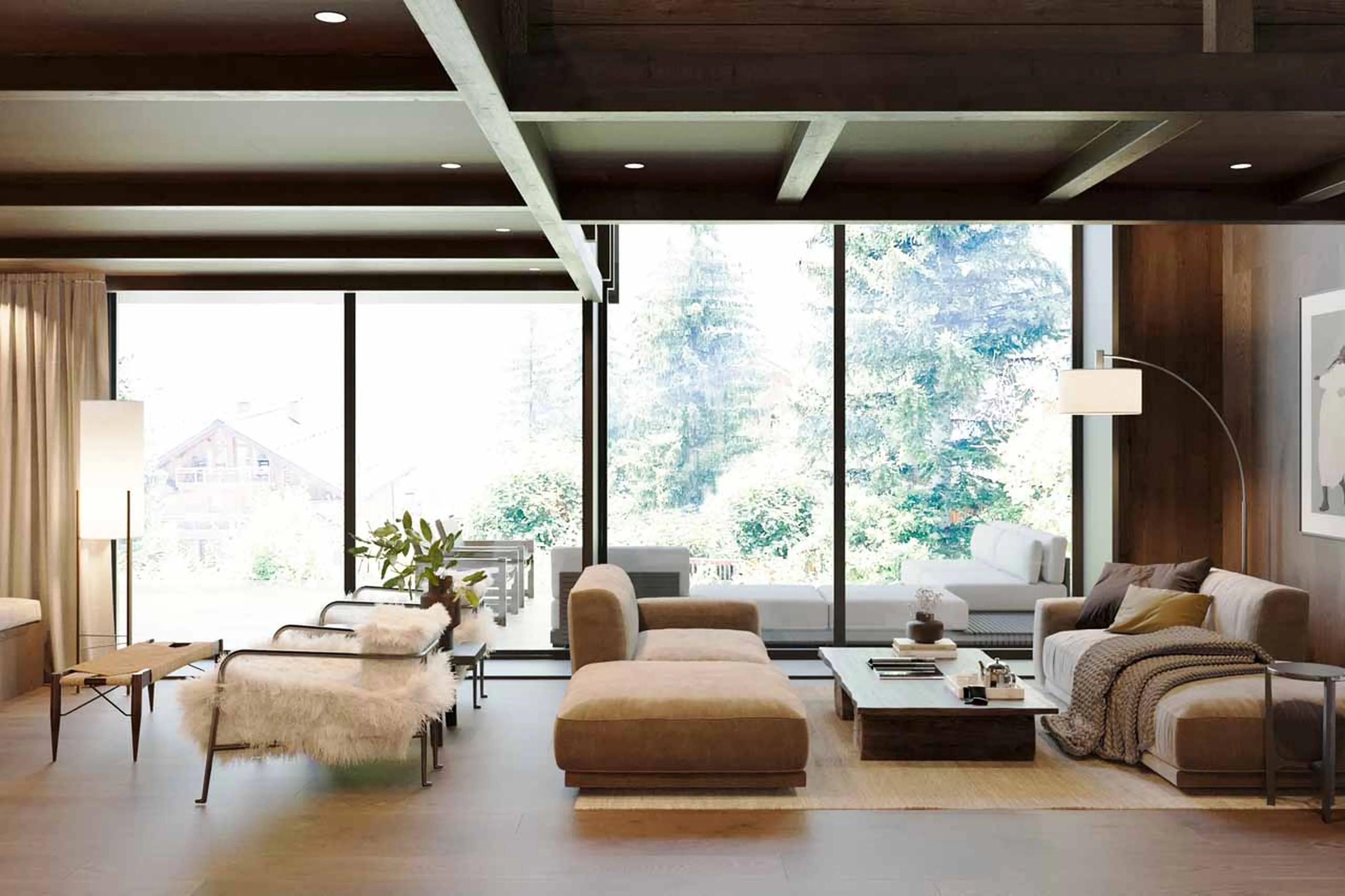 Living area at Chalet Montclair in Val d'Isere