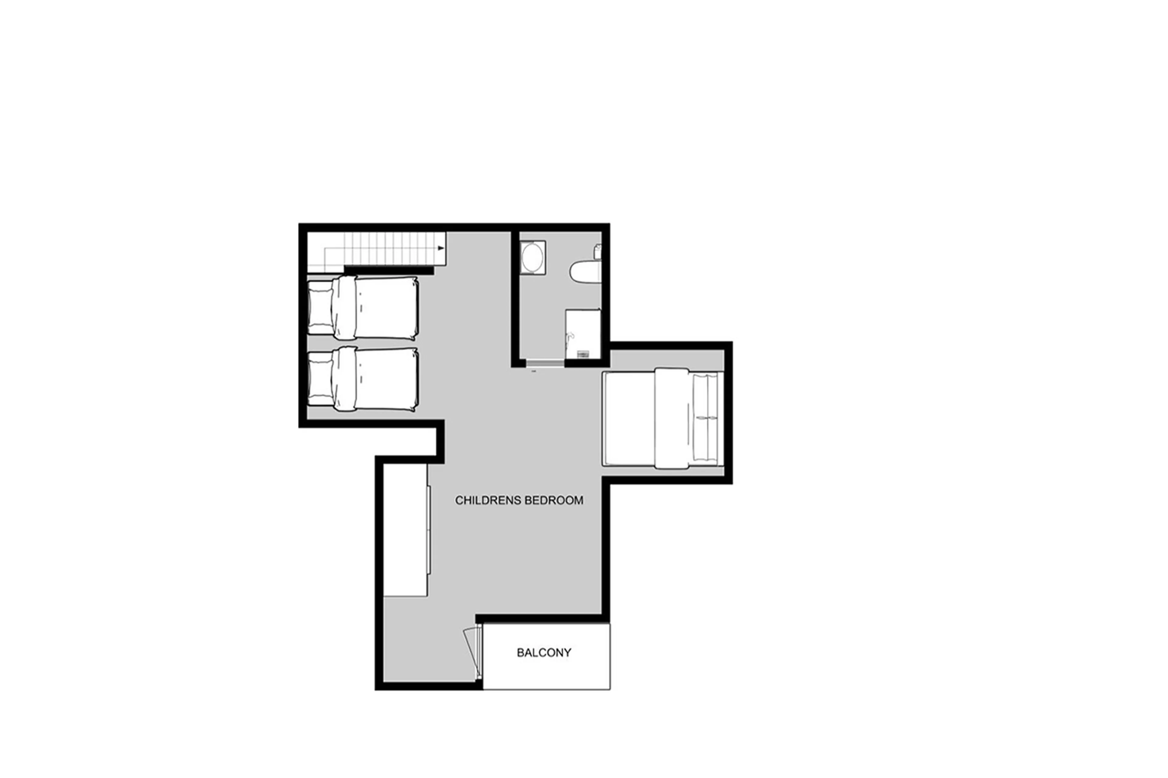 Level 3 floor plan of Chalet Monts in Tignes