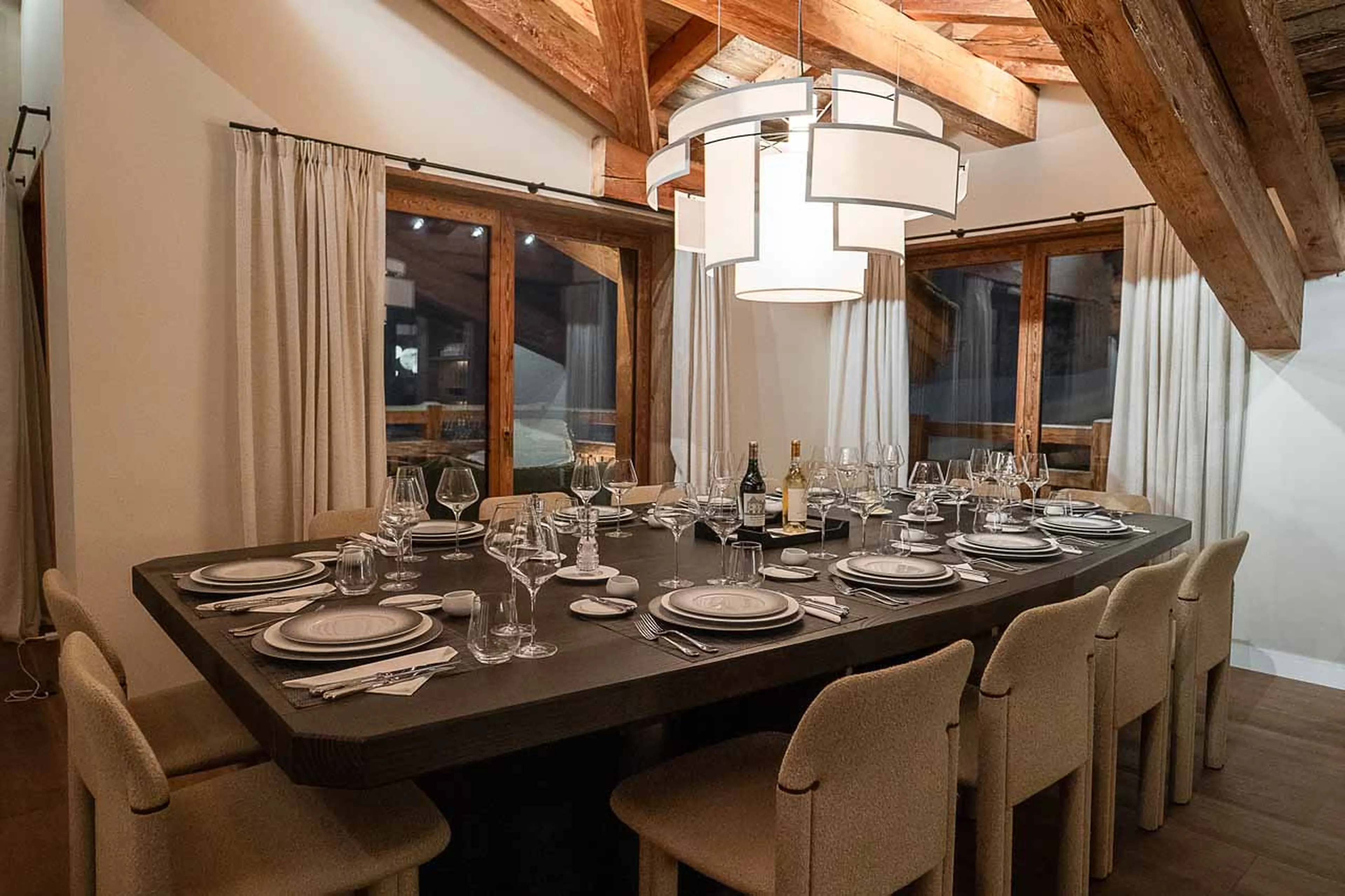Dining area at Chalet Moon 1850 in Courchevel 1850