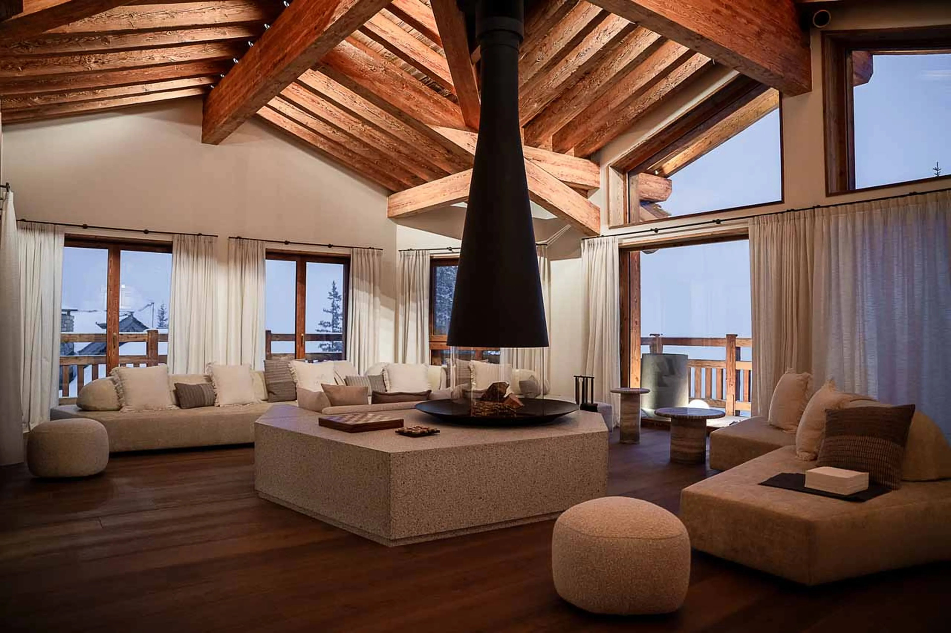 Living area at Chalet Moon 1850 in Courchevel 1850