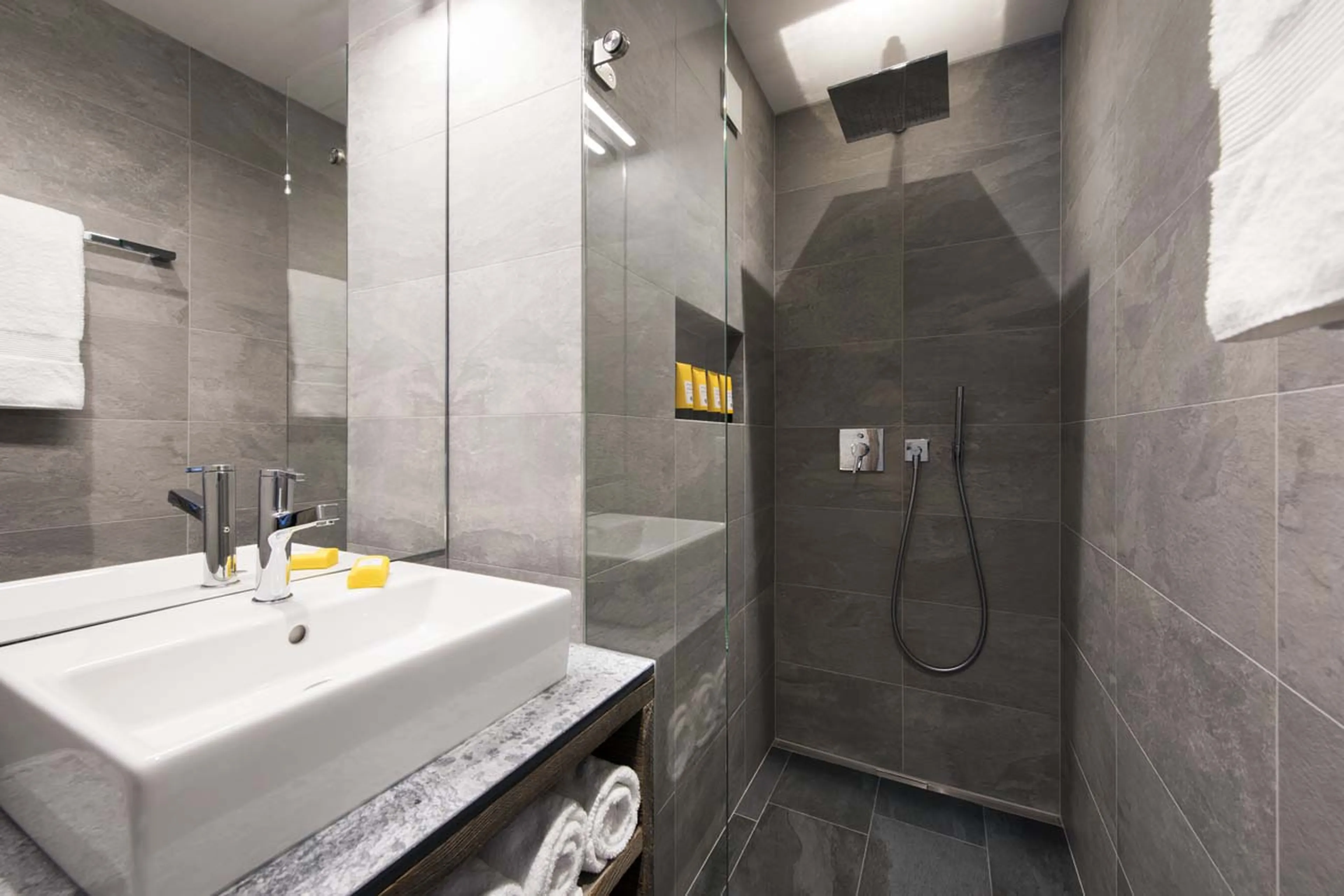 Shower room at Chalet Mowgli in Verbier