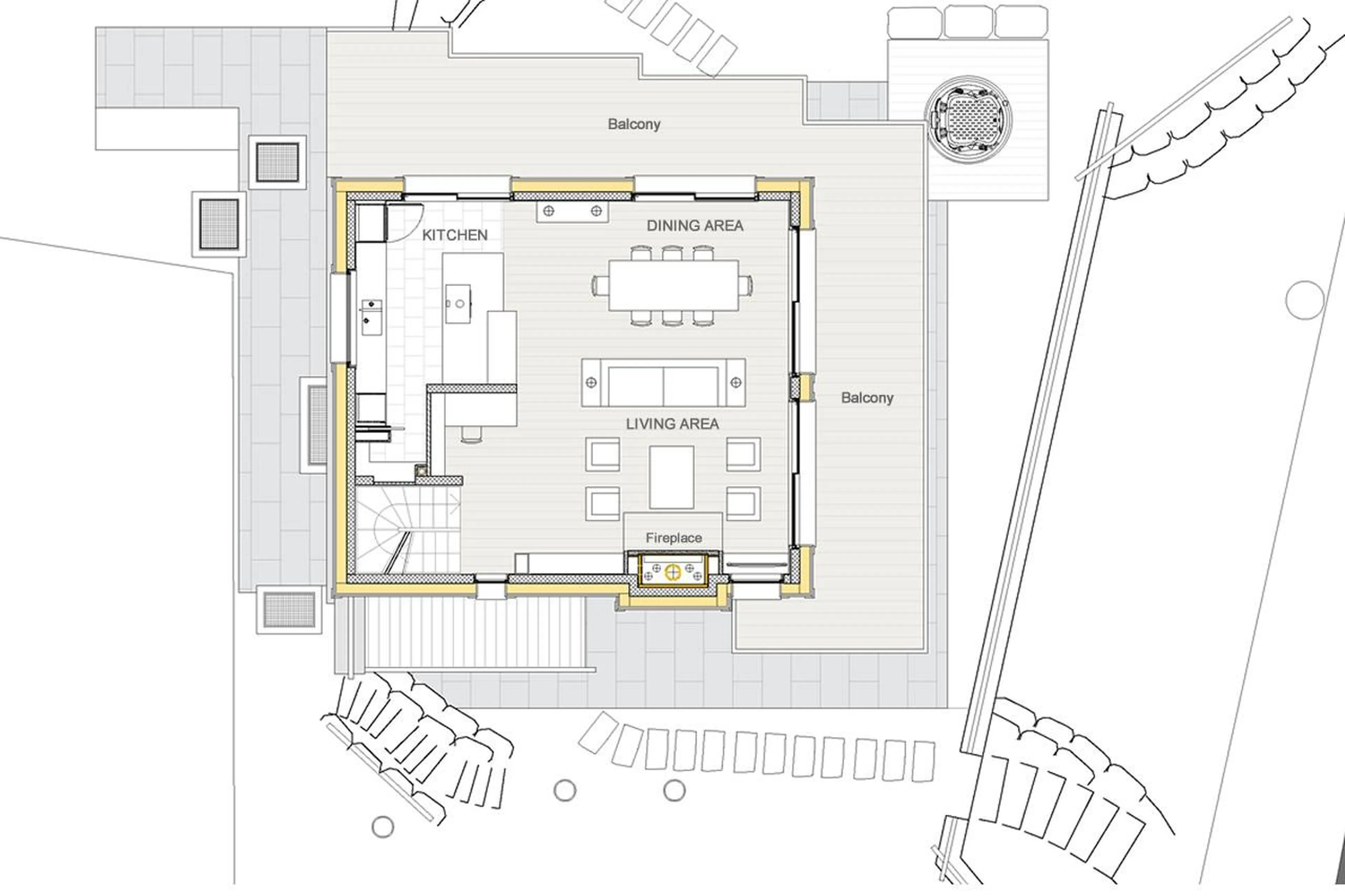 Level 1 floor plan of Chalet Munro in Verbier