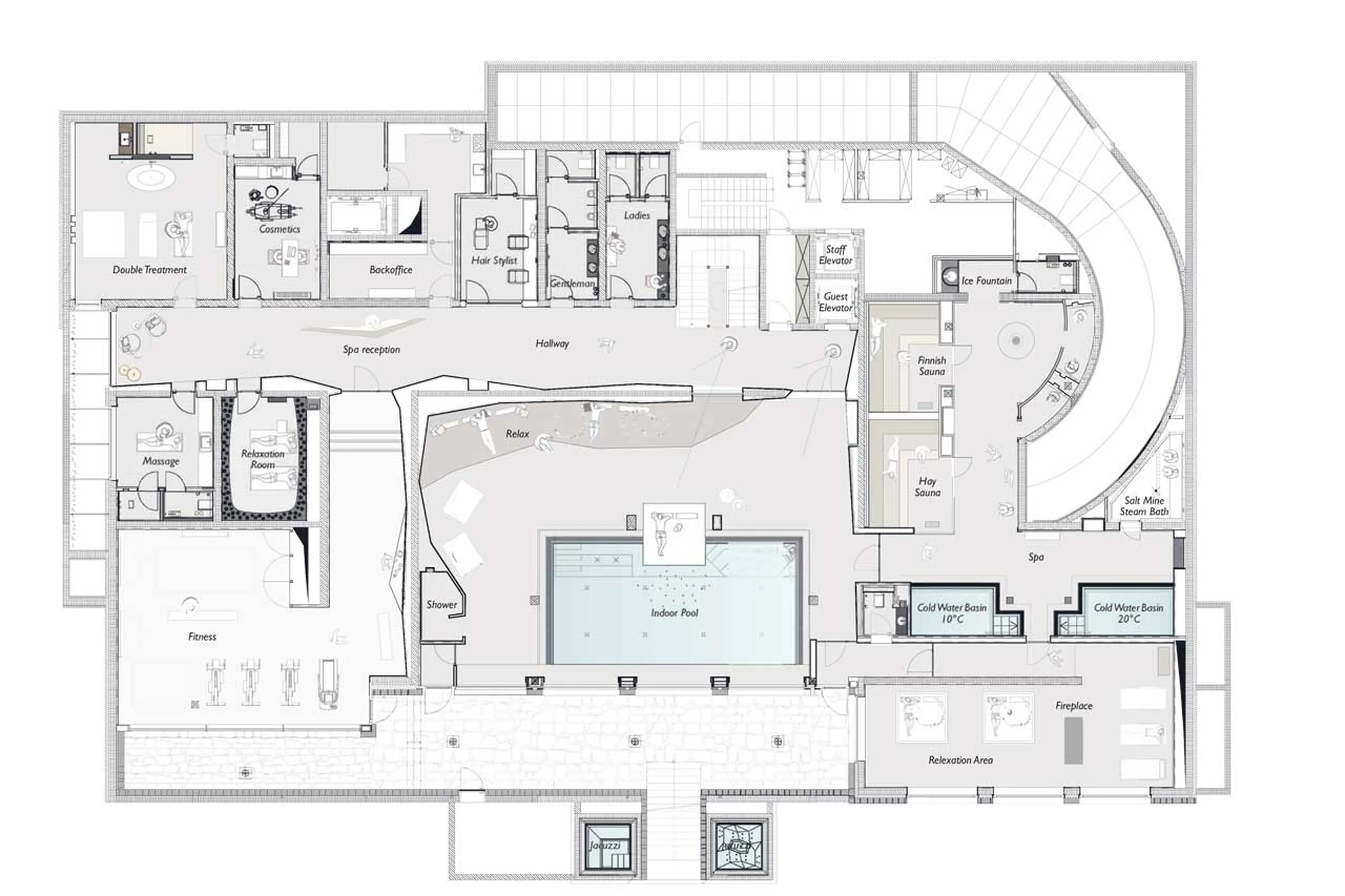 Level -1 floor plan of Exterior of Chalet N in Lech