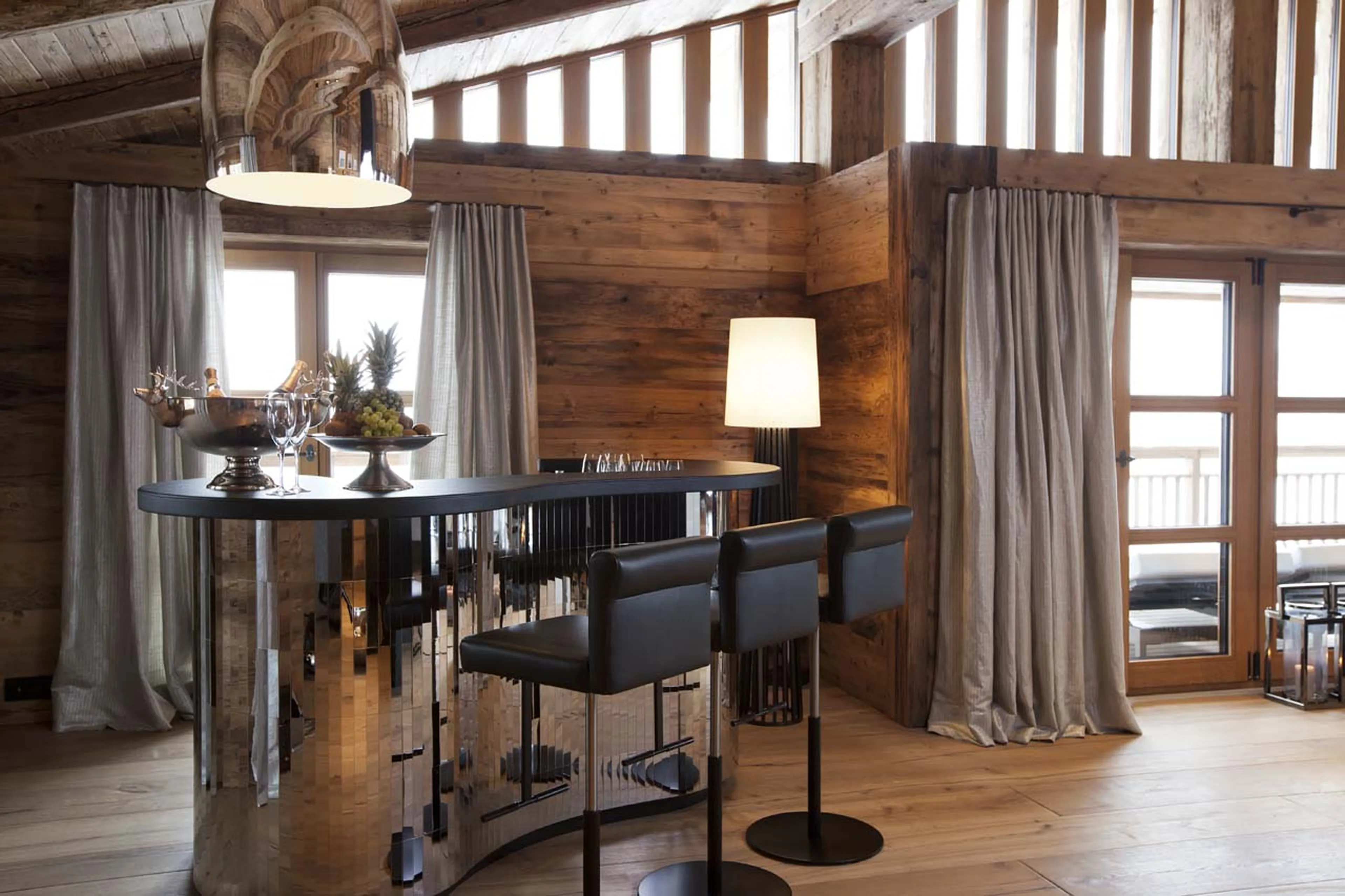 Penthouse bar at Exterior of Chalet N in Lech