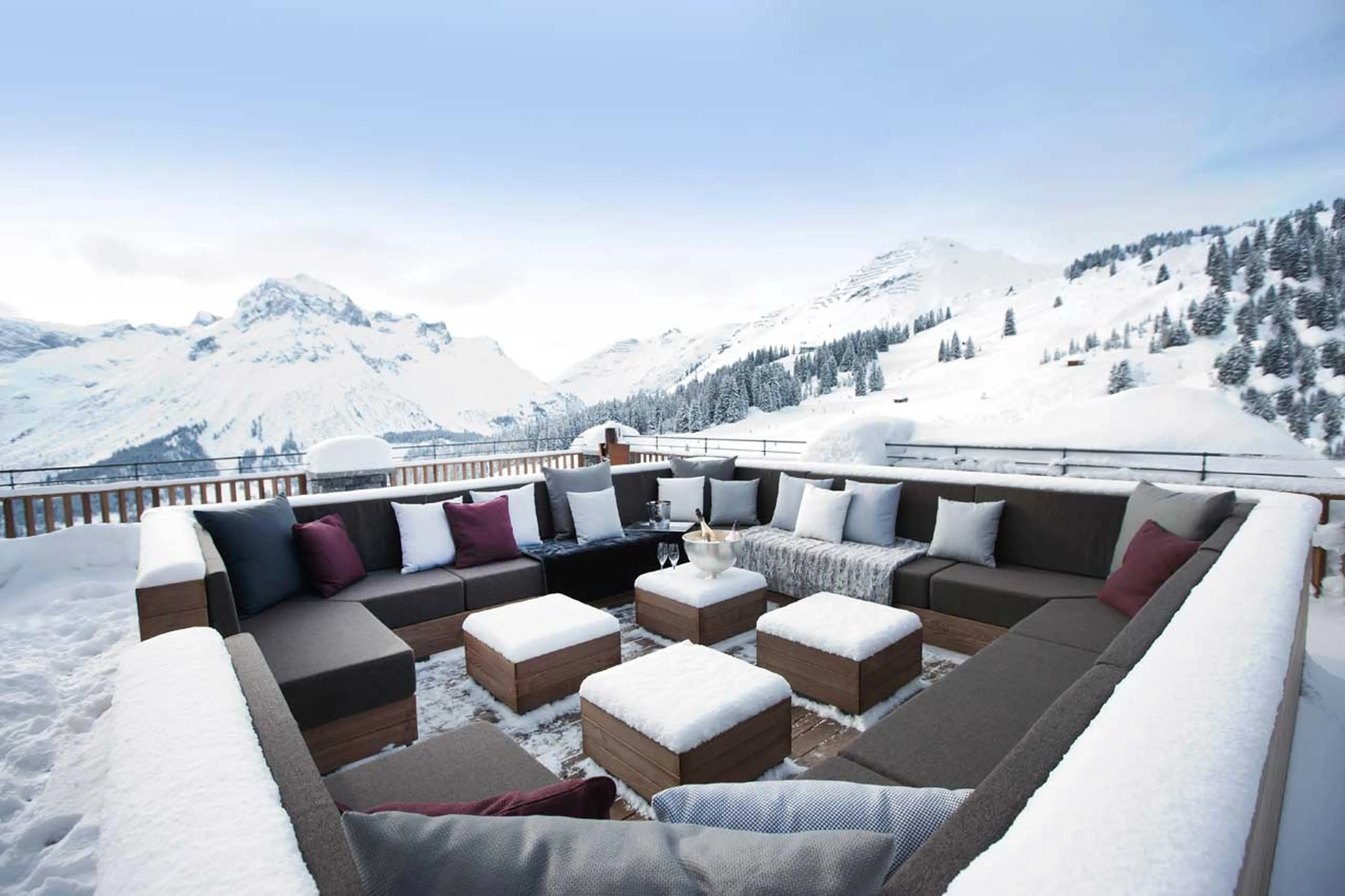 Relax on terrace at Chalet N in Lech