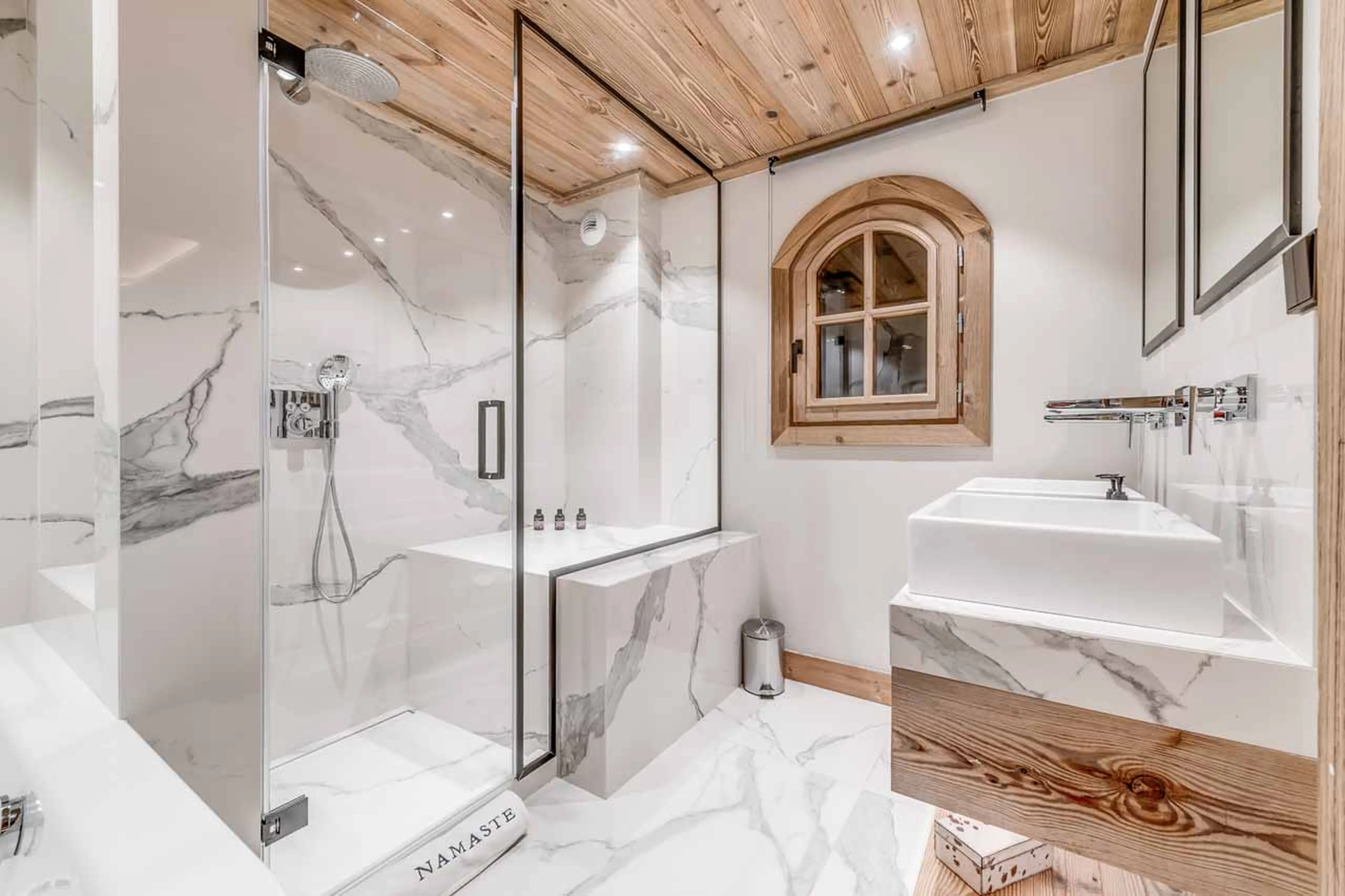 Large shower at  Chalet Le Namaste in Courchevel 1850