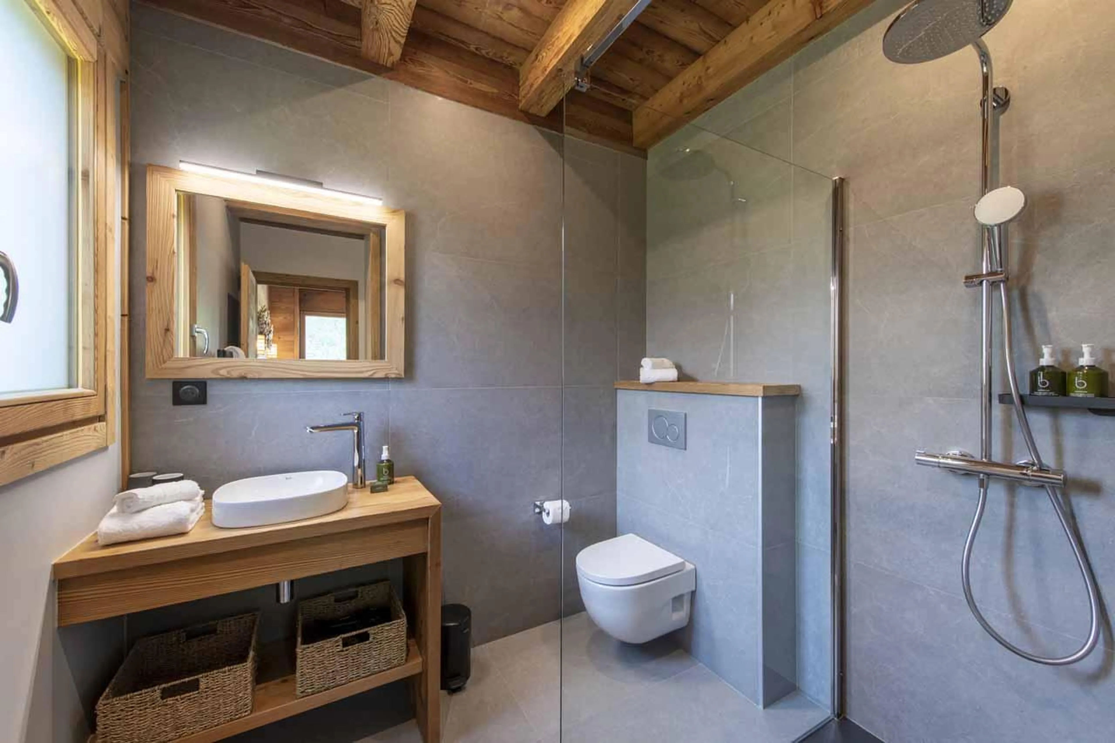 En-suite shower room in Chalet Nanook, Morzine