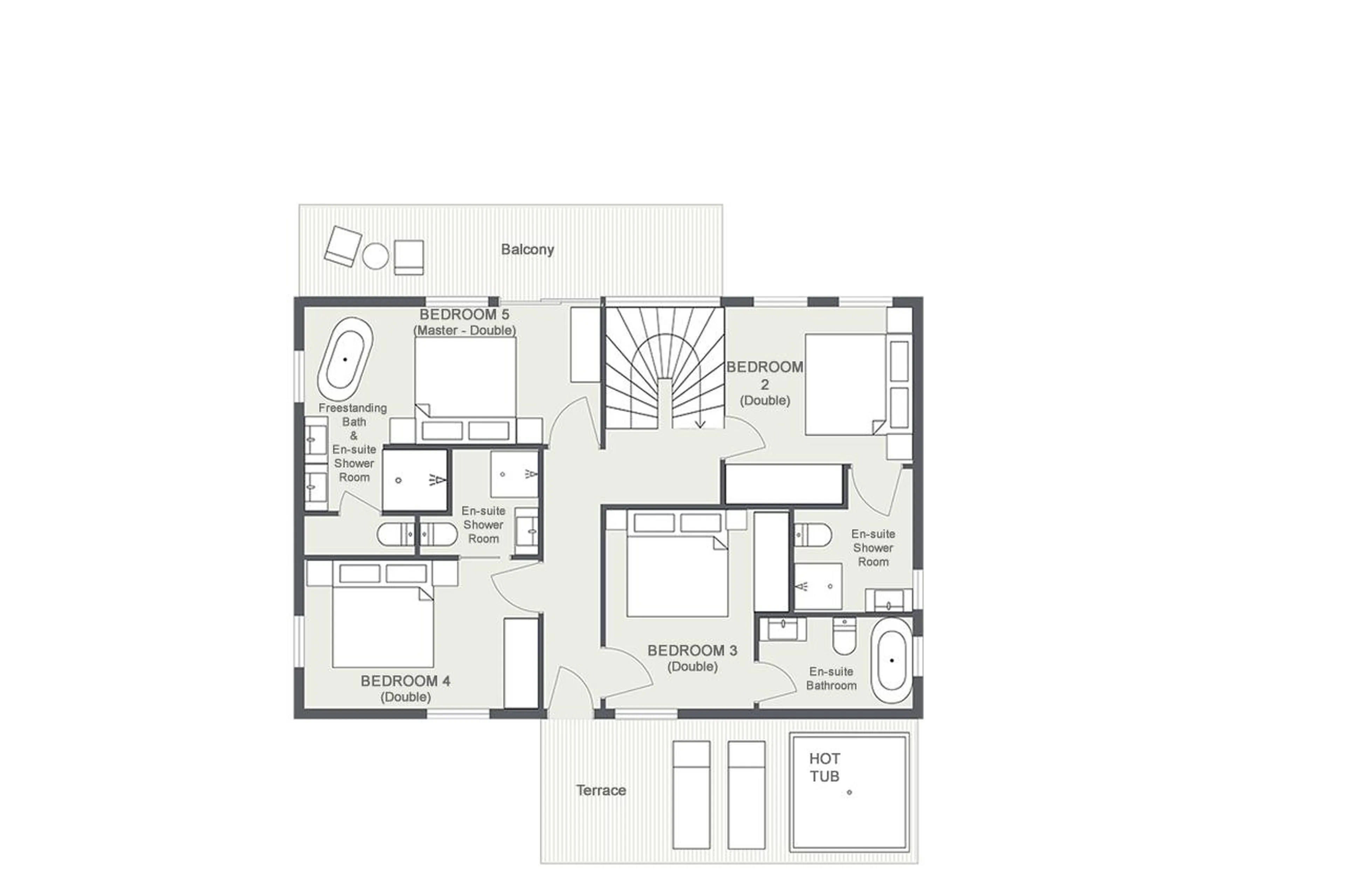 Level 1 floor plan of Chalet Nanook in Morzine