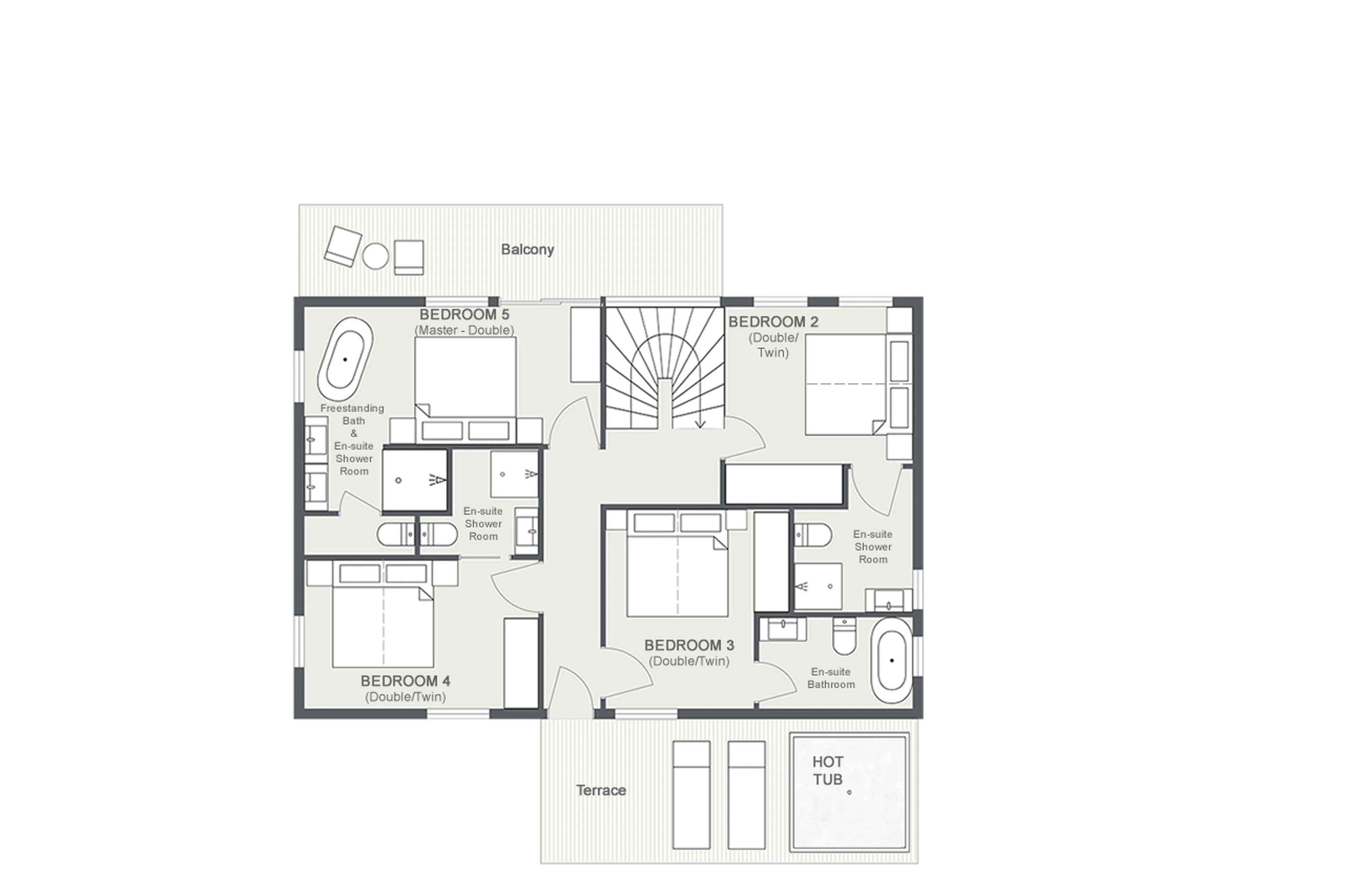 Level 1 floor plan of Chalet Nanook in Morzine