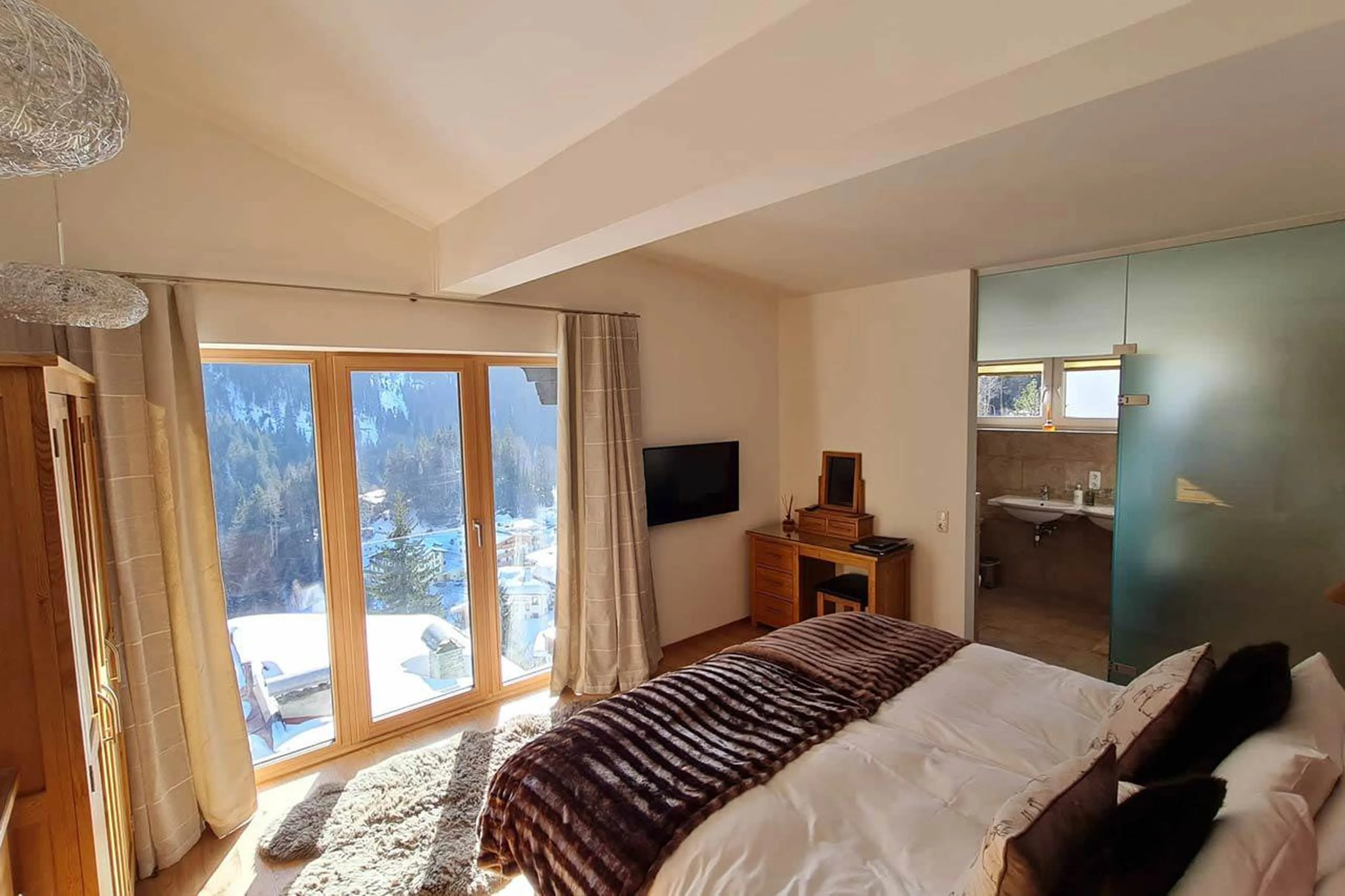 Bedroom five at Chalet Narnia in St Anton