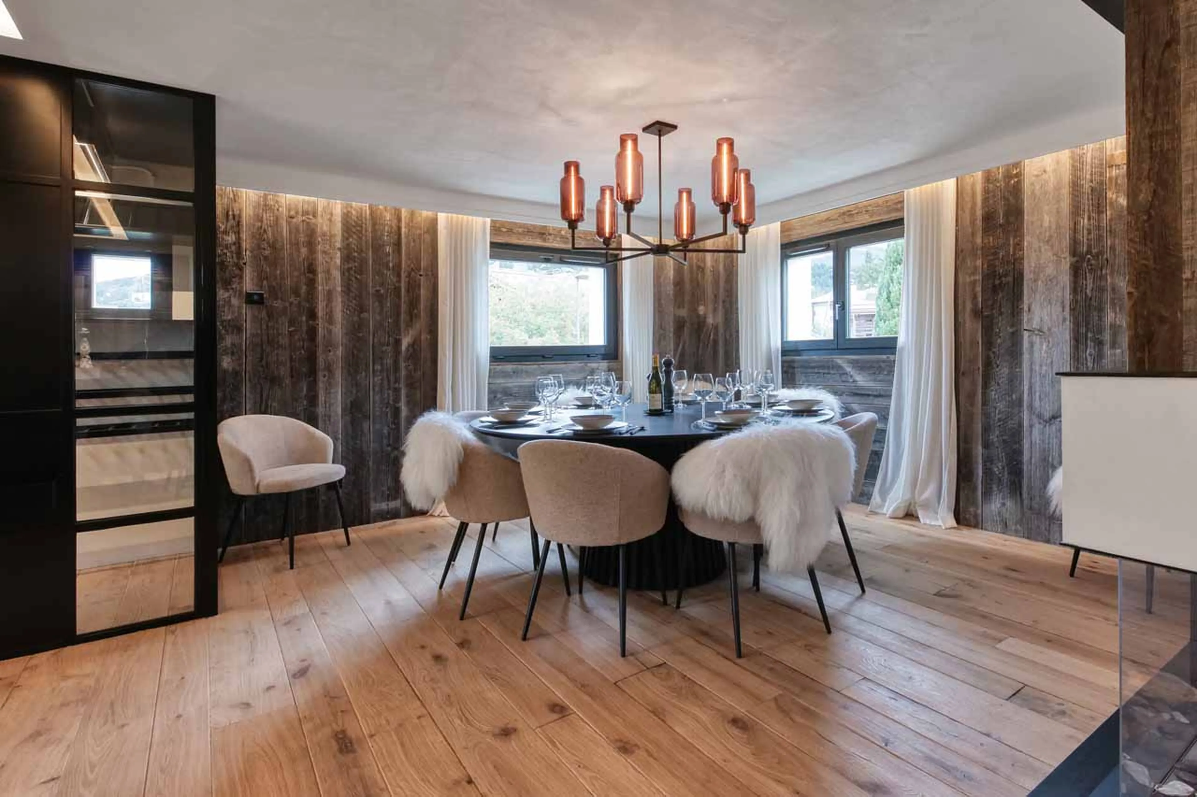 Dining area at Chalet Nebraska in Megeve