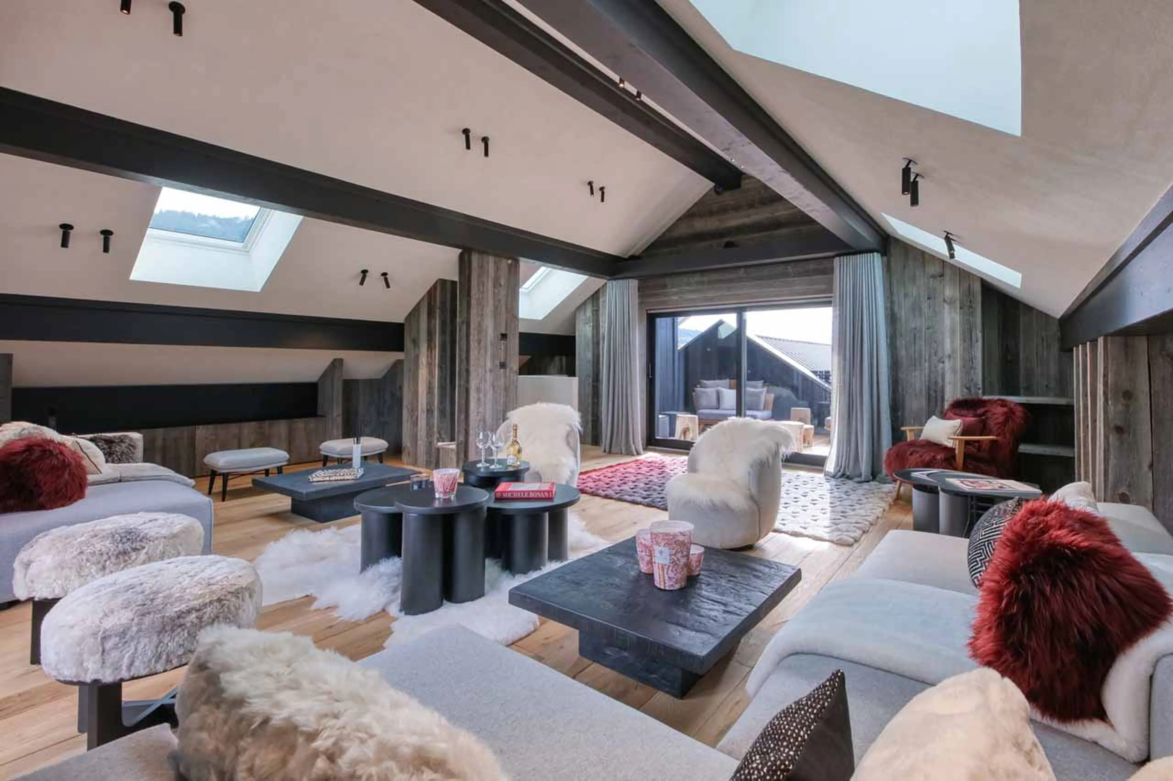 Living area at Chalet Nebraska in Megeve