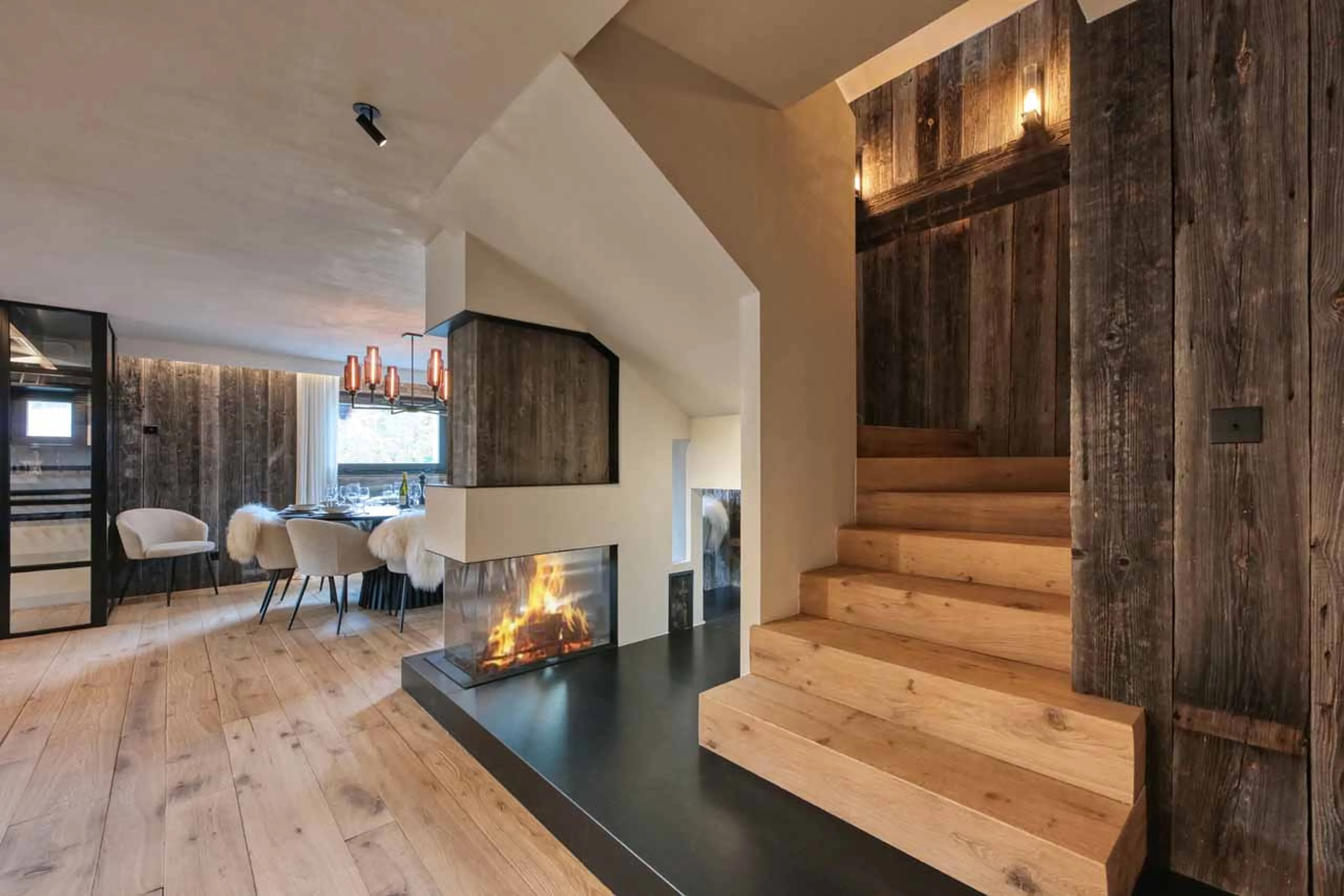 Staircase at Chalet Nebraska in Megeve