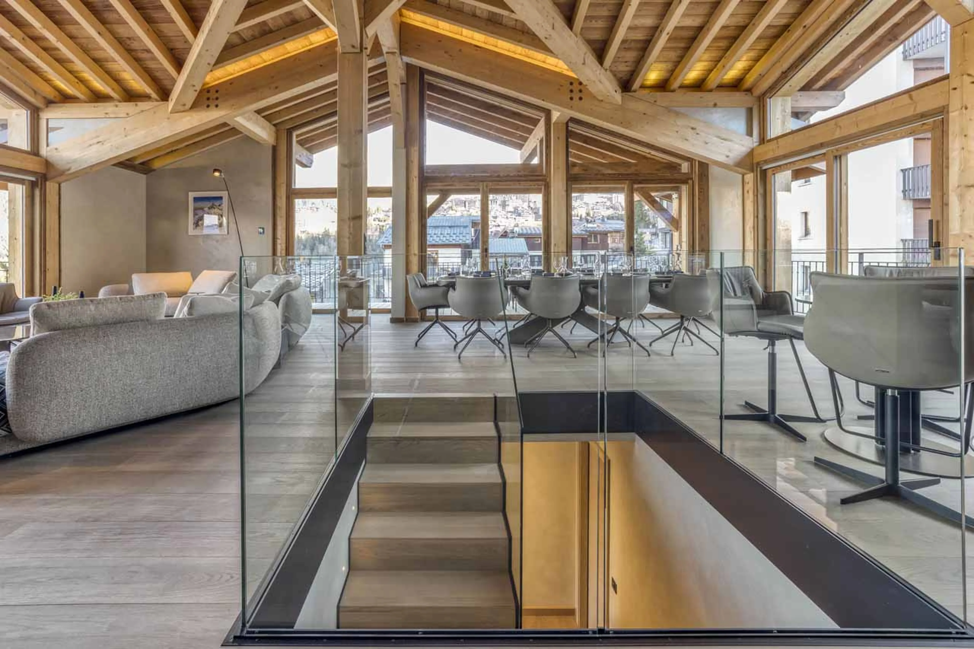 Living area entrance at Chalet Nid d'Hiver in Courchevel 1550