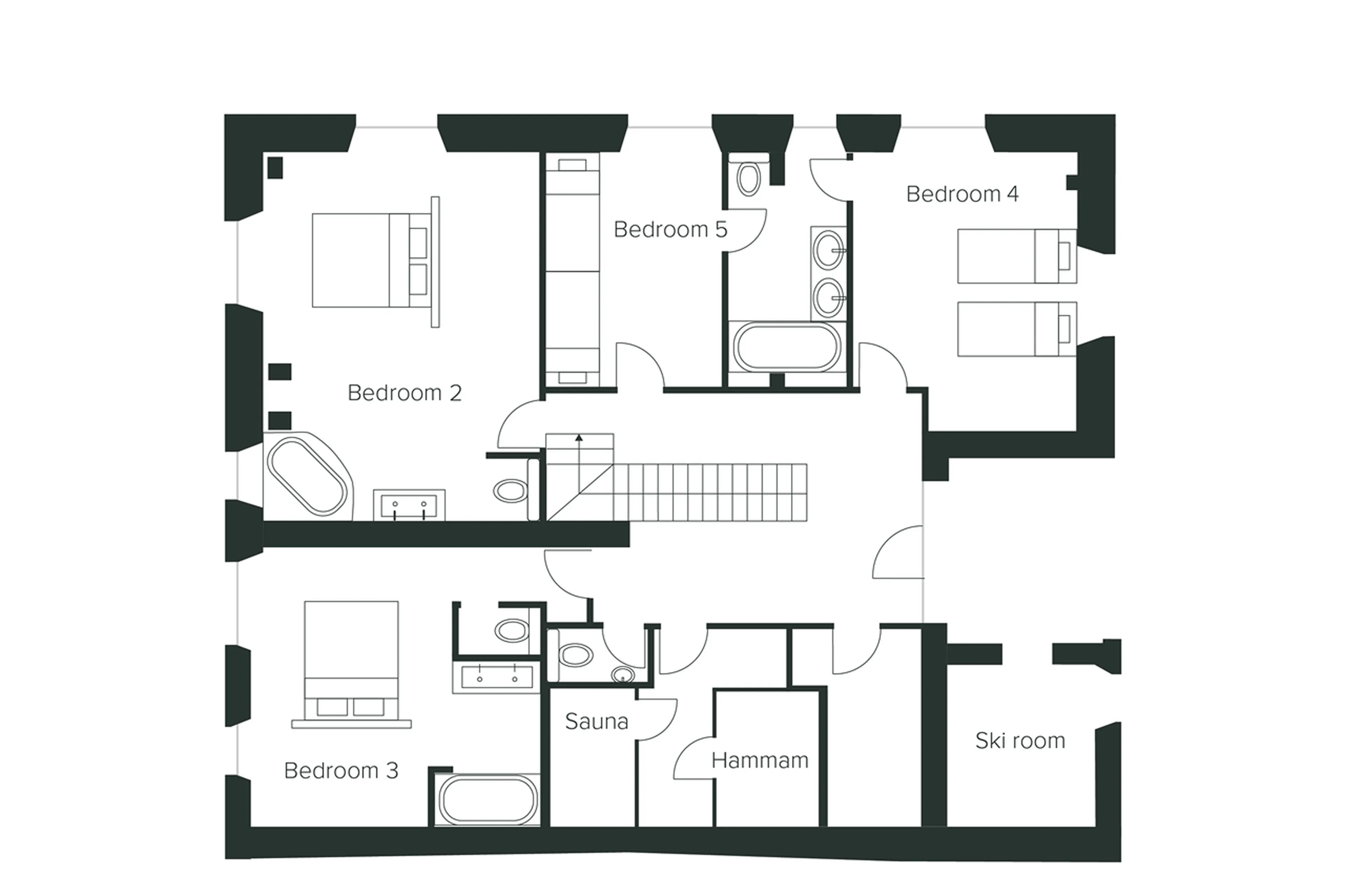 Level 0 floor plan of Chalet Norel in Chamonix