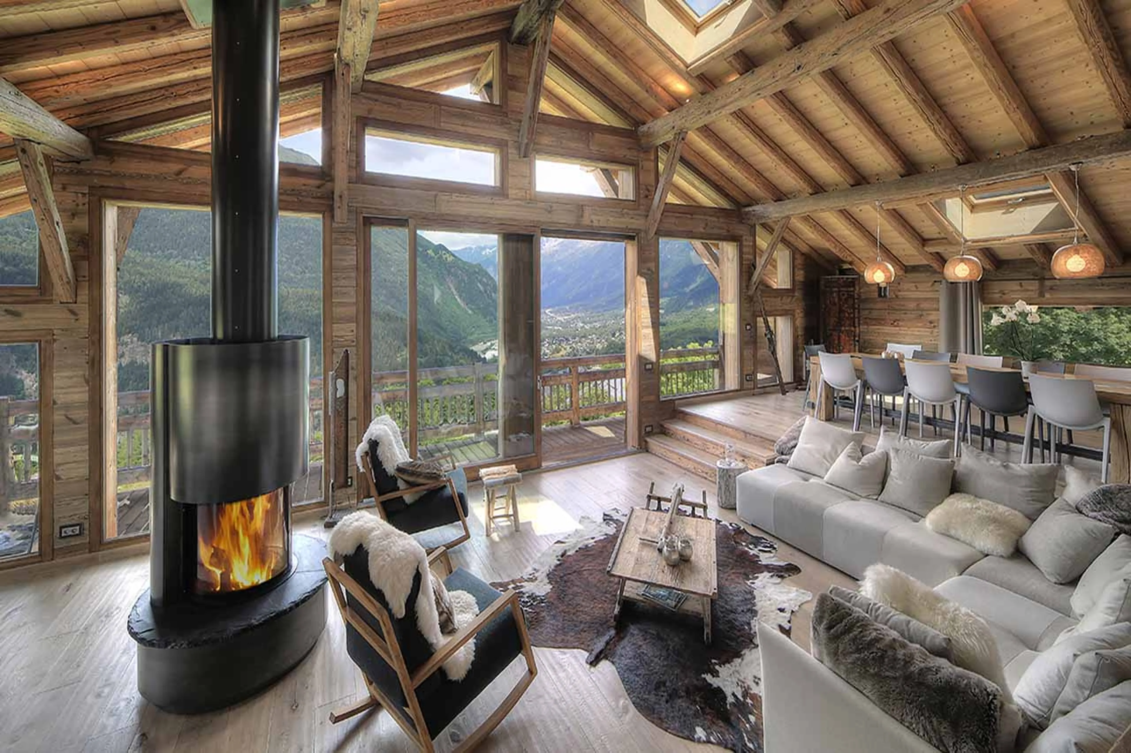 Breath taking view from living area of Chalet Norel in Chamonix