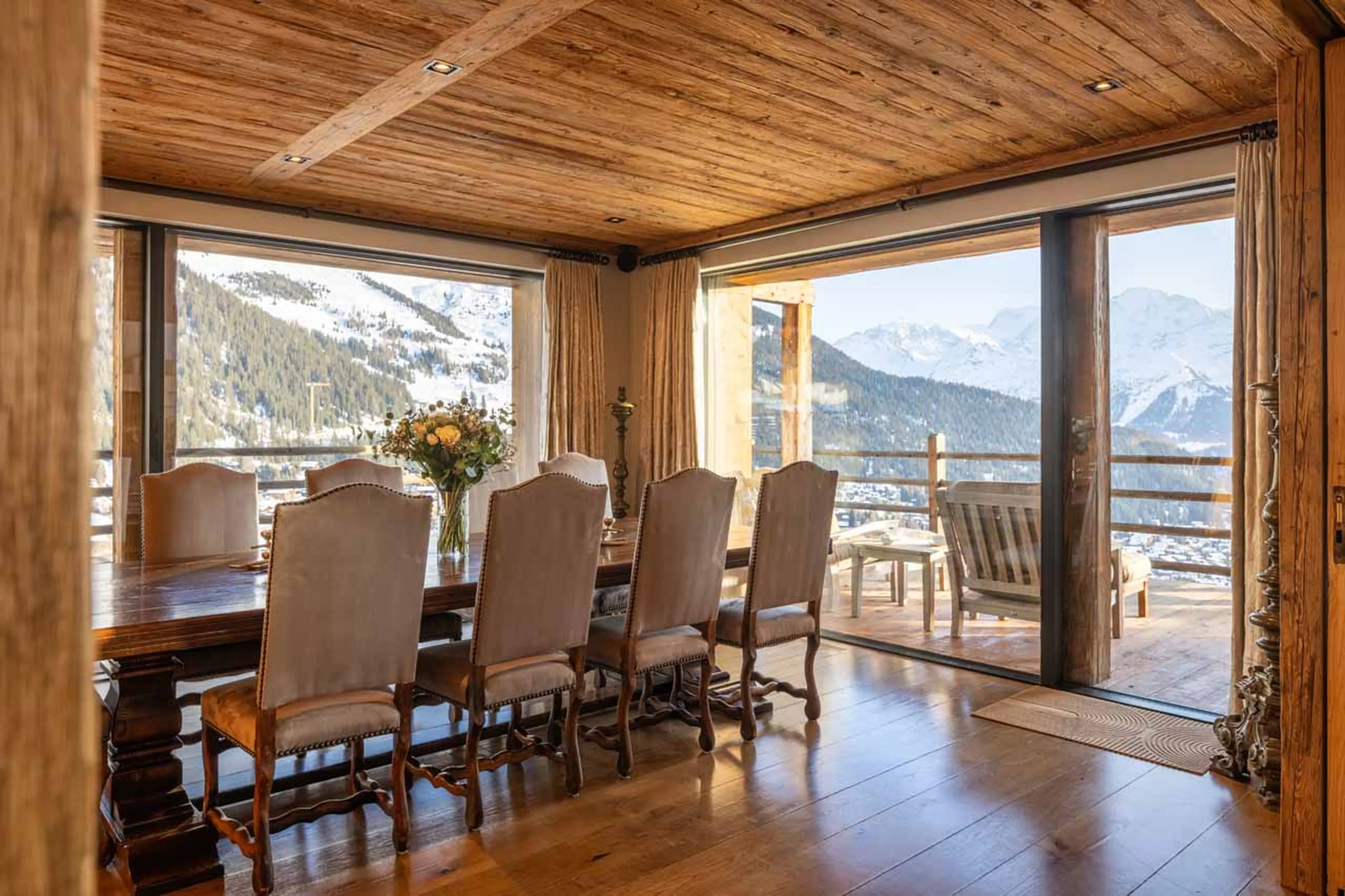 Dining table at Chalet Norte in Verbier