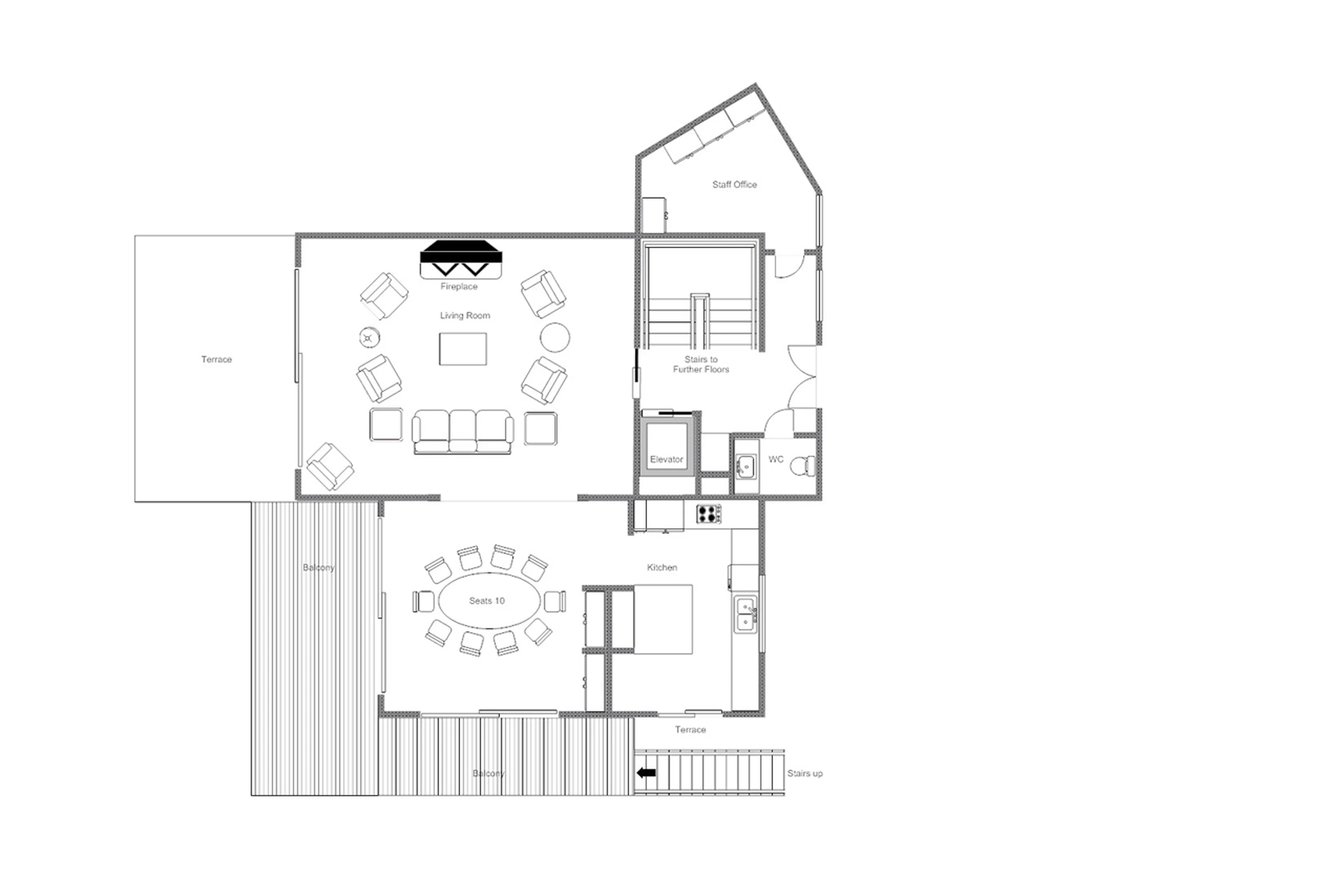 First floor at Norte in Alpine Estate in Verbier