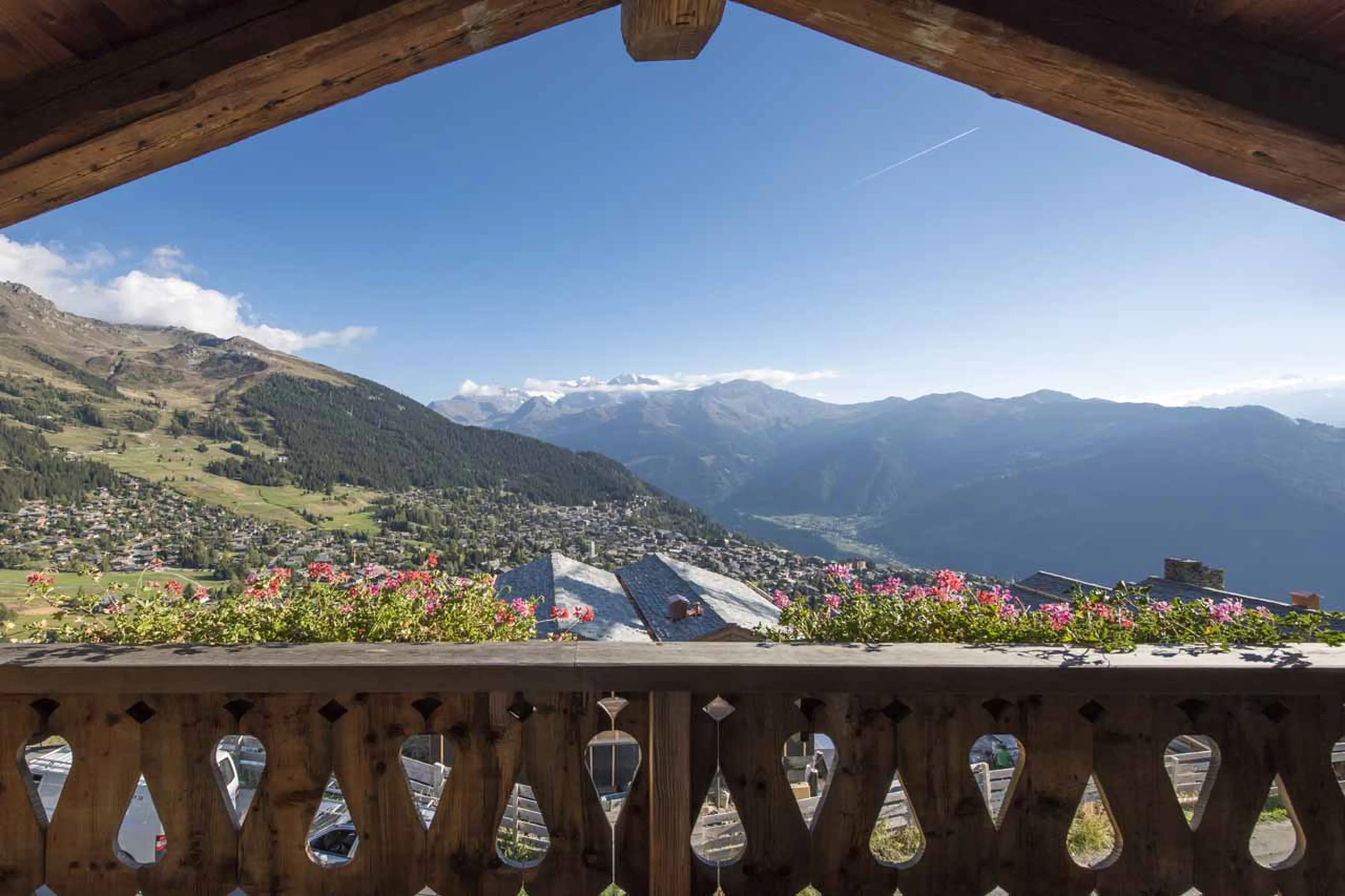 Balcony views at Chalet Nyumba in Verbier