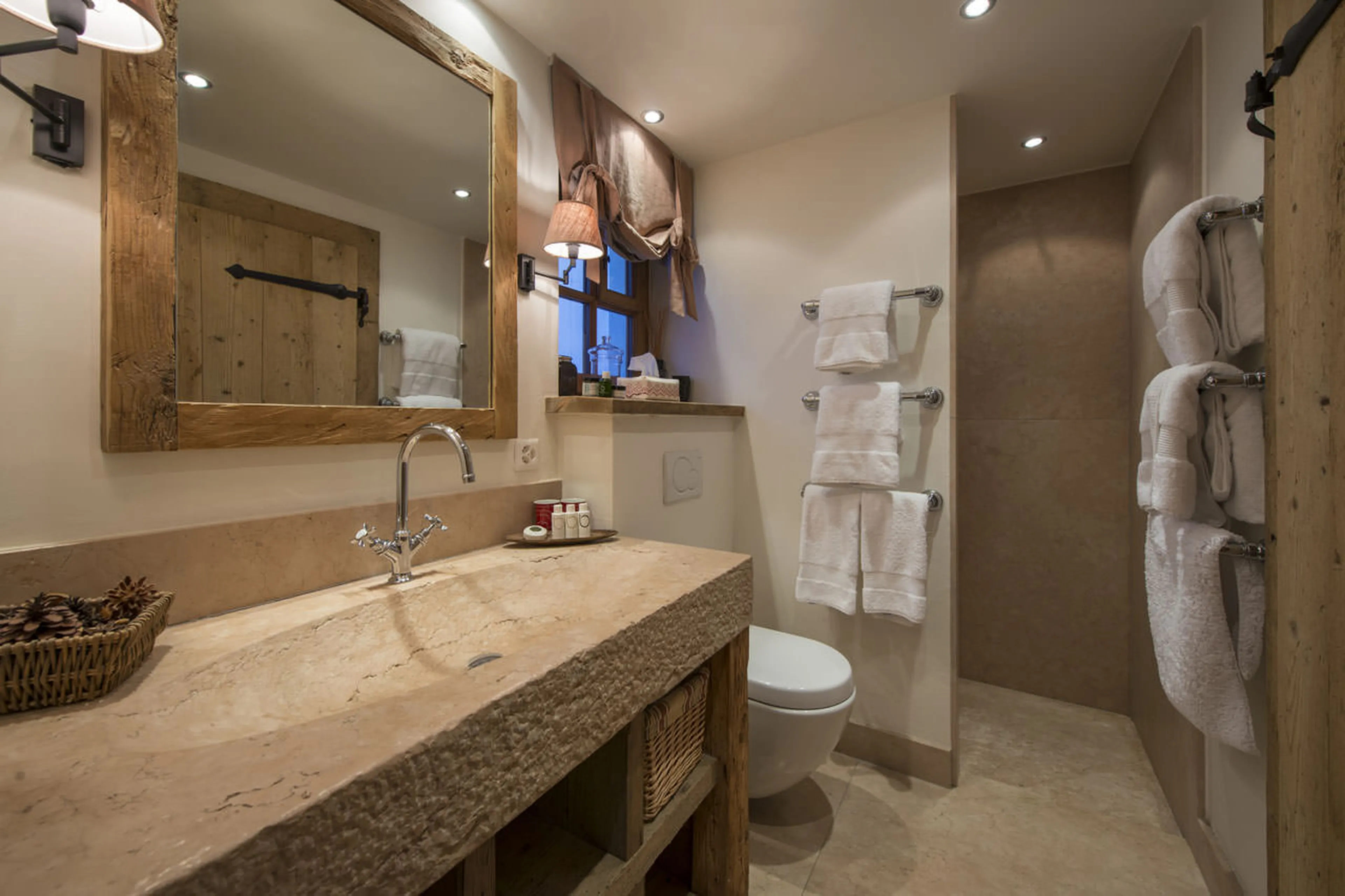 En-suite shower room at Chalet Nyumba in Verbier