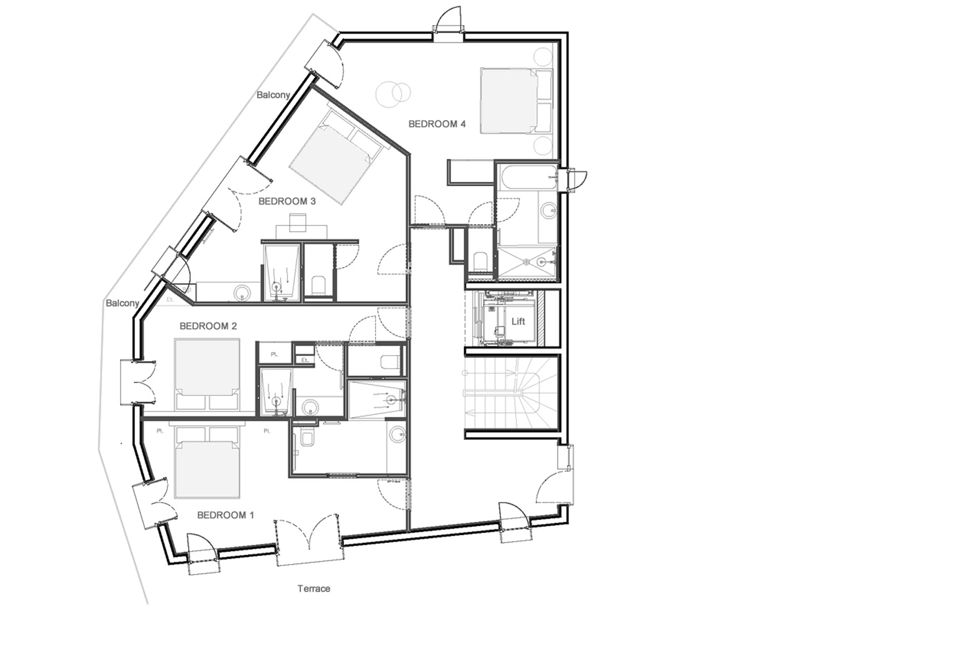 Level 0 floor plan of Chalet O Valala in Val d'Isere