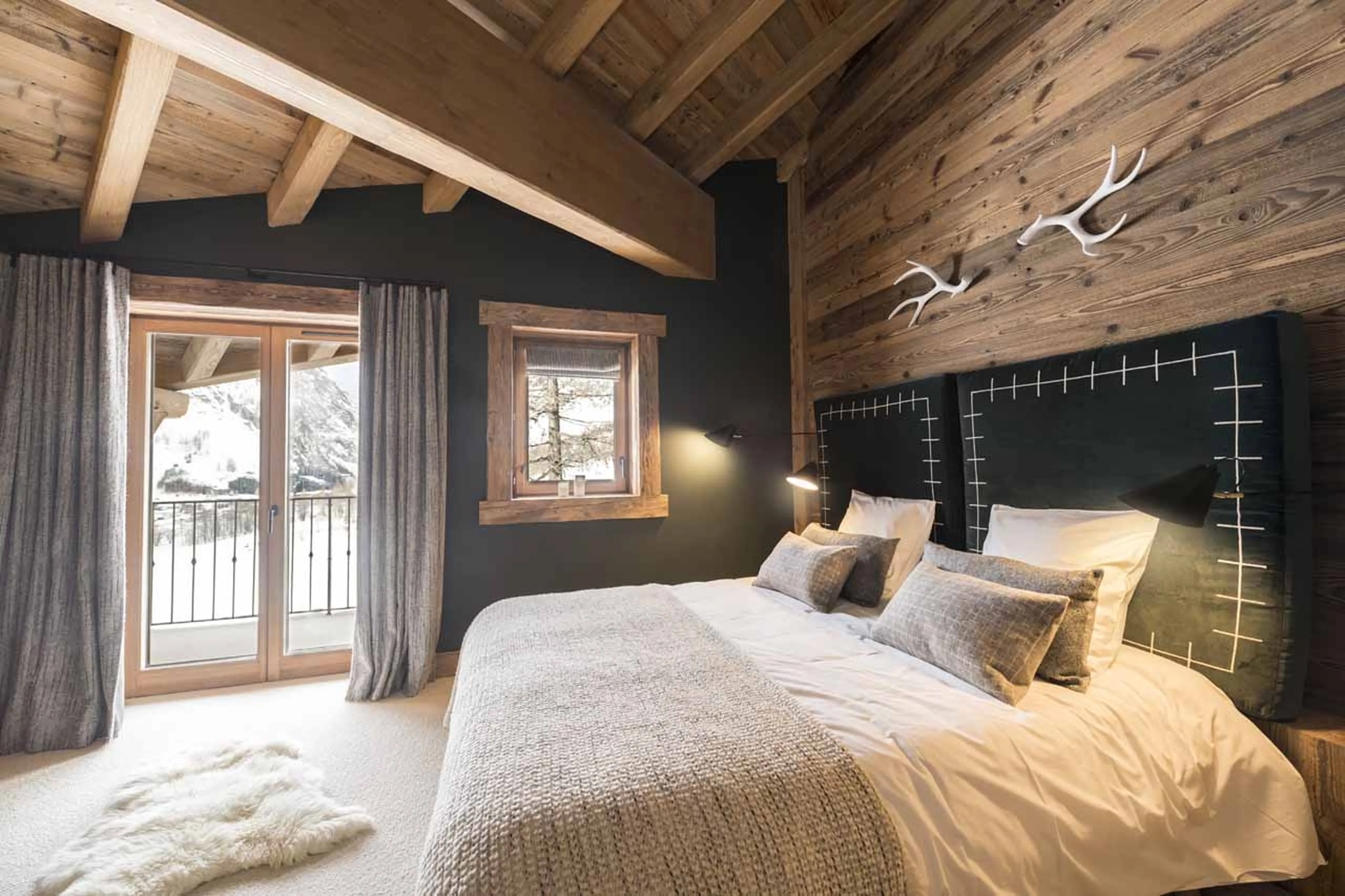 Bedroom one at Chalet O Valala in Val d'Isere