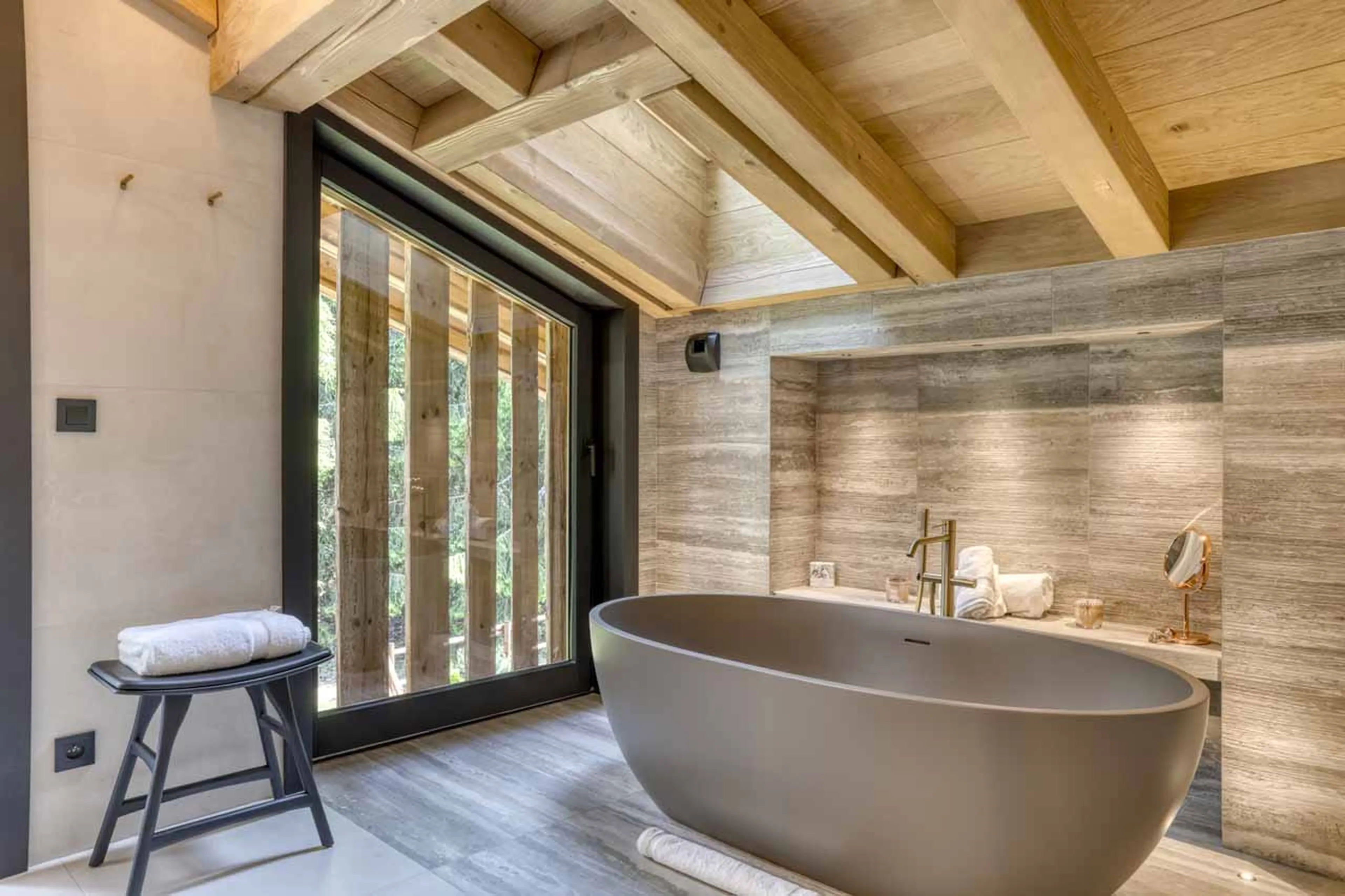 Master bath at Chalet Olivier in Megeve