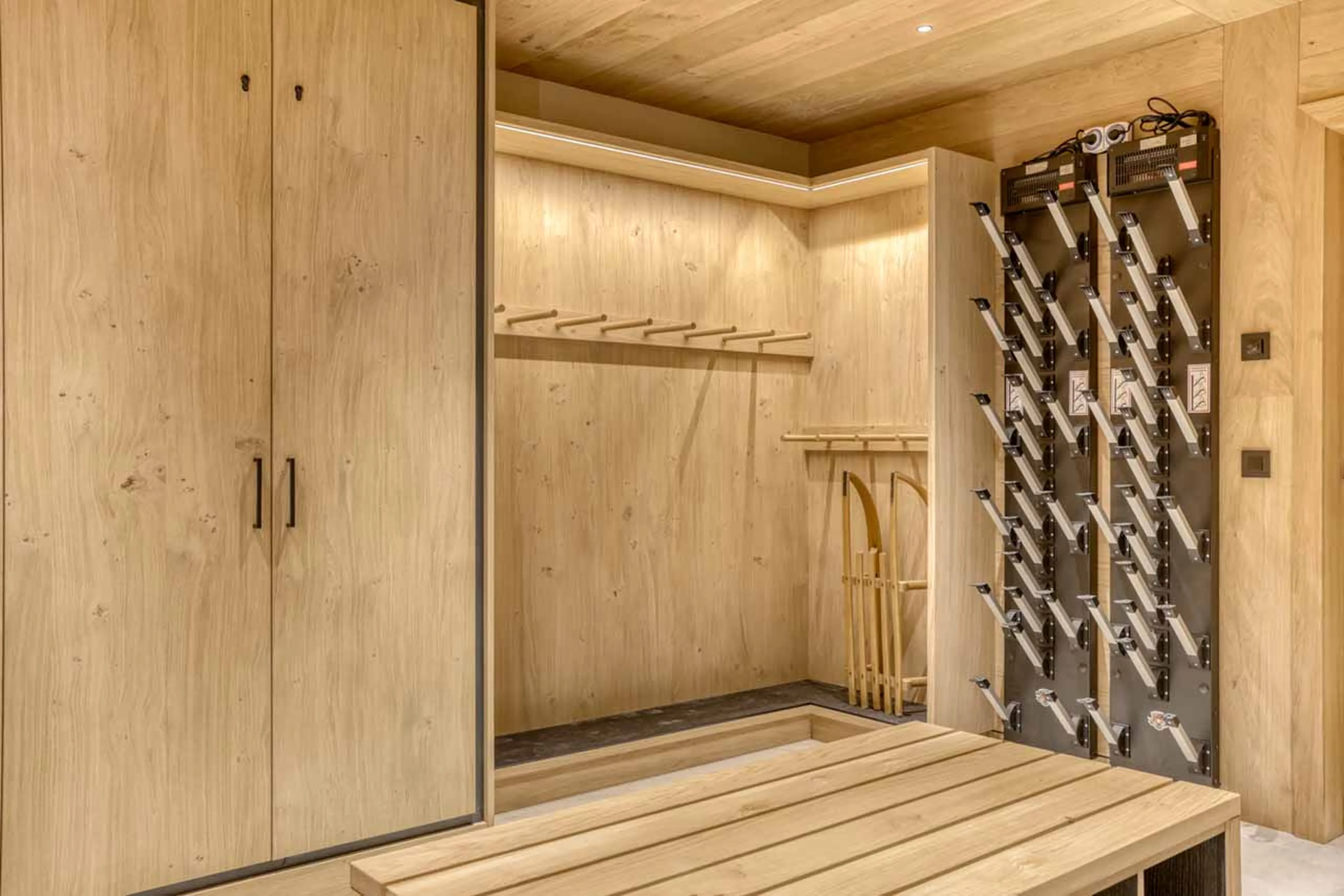 Ski room at Chalet Olivier in Megeve