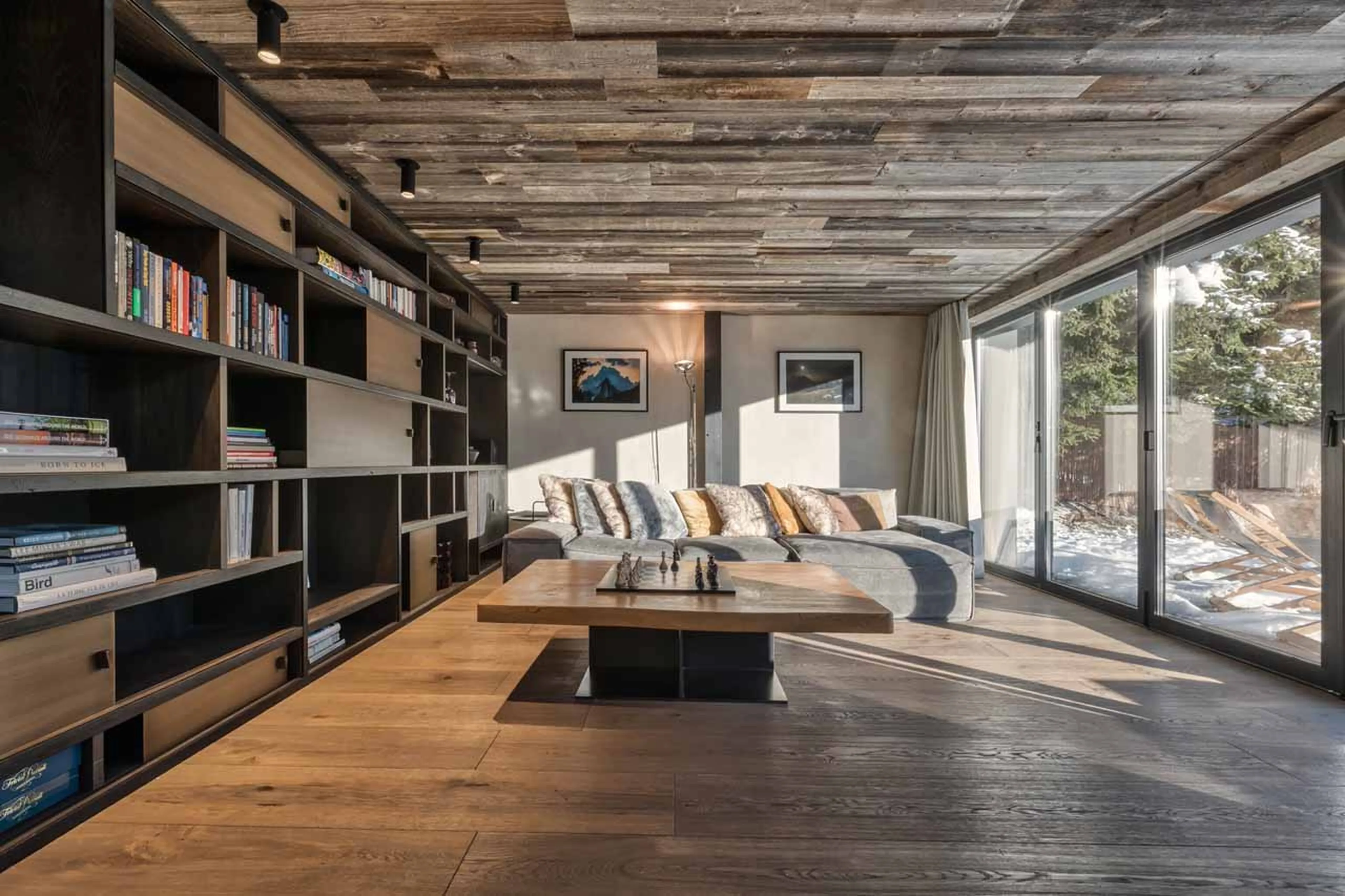 Living room at Chalet On The Rocks in Chamonix