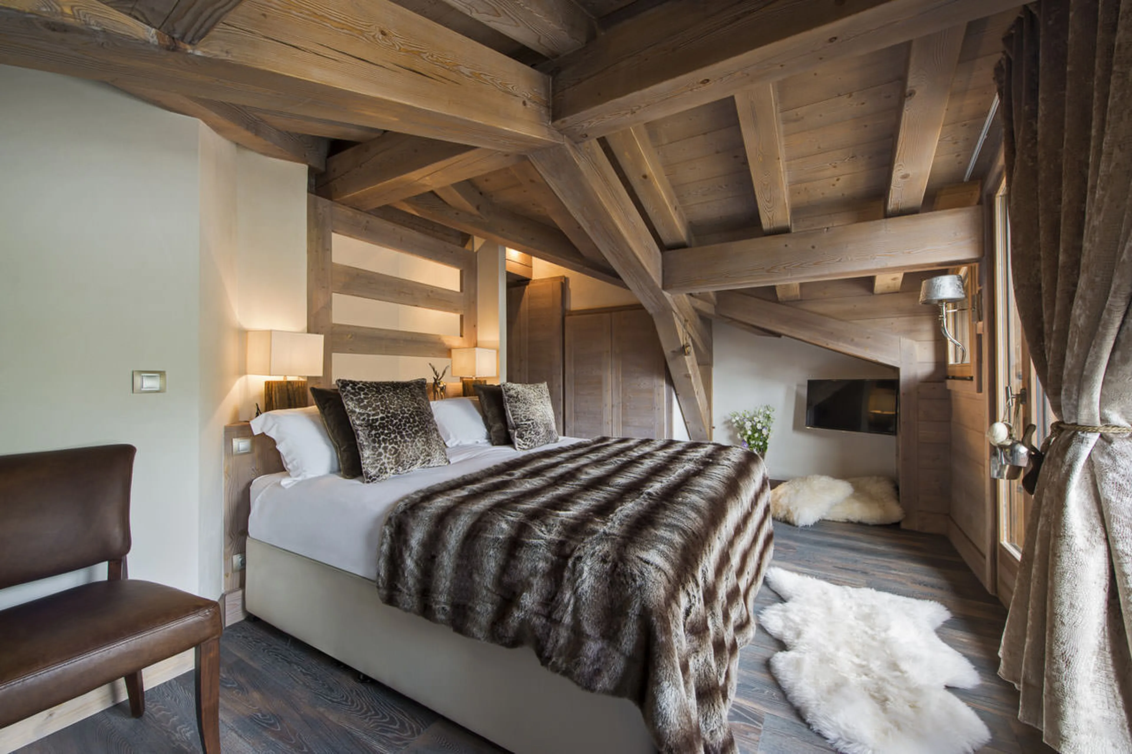Bedroom one at Chalet Opale in Tignes