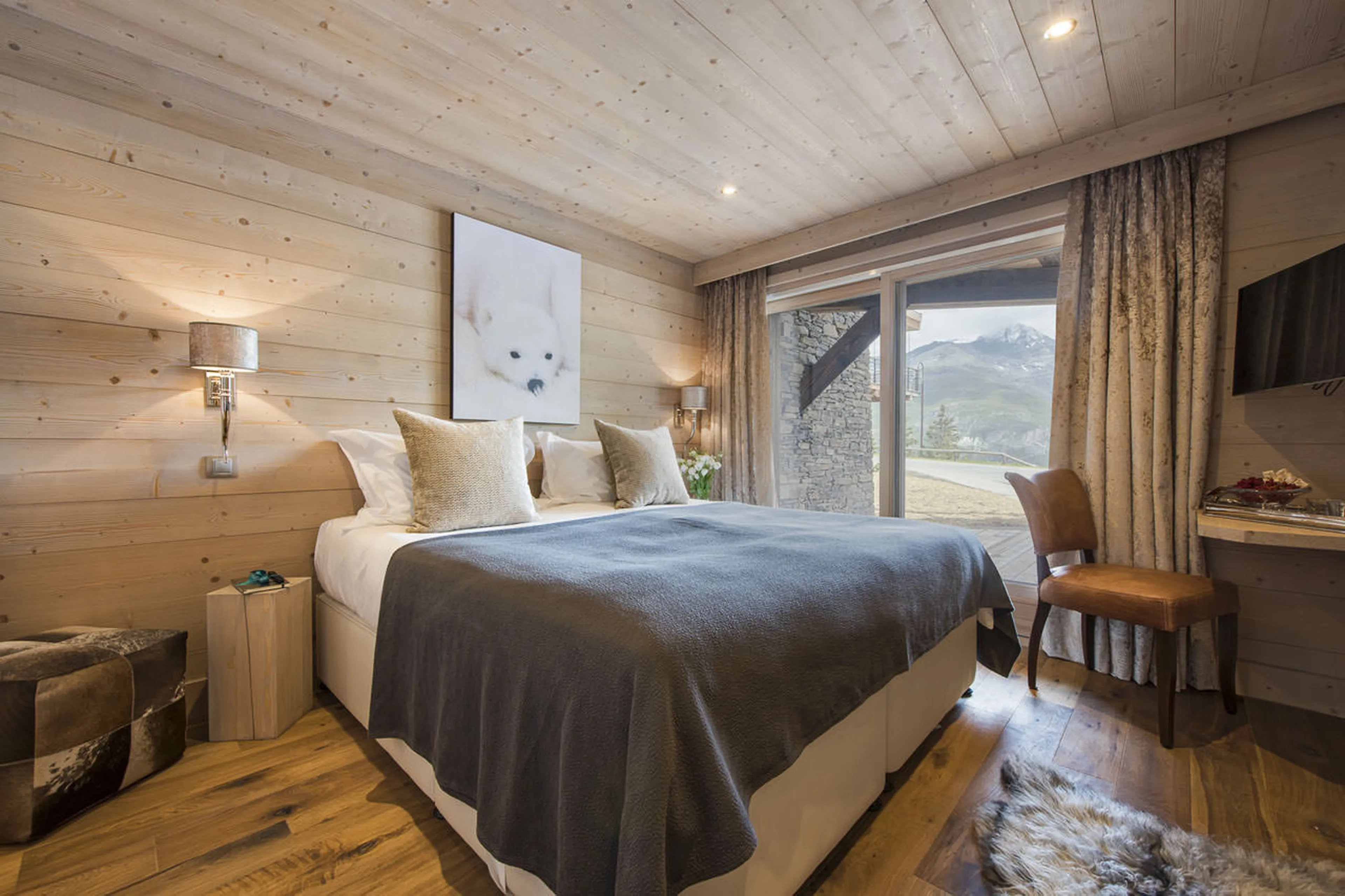Bedroom two at Chalet Opale in Tignes