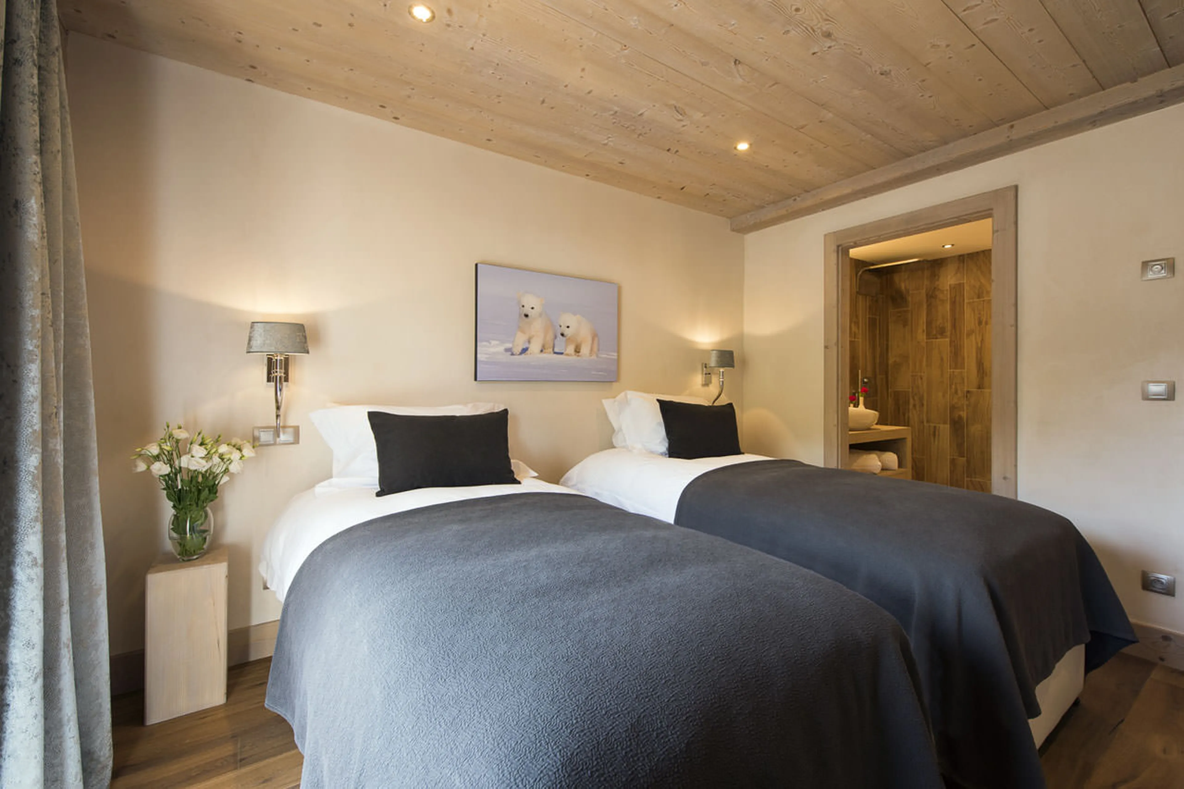 Bedroom four at Chalet Opale in Tignes