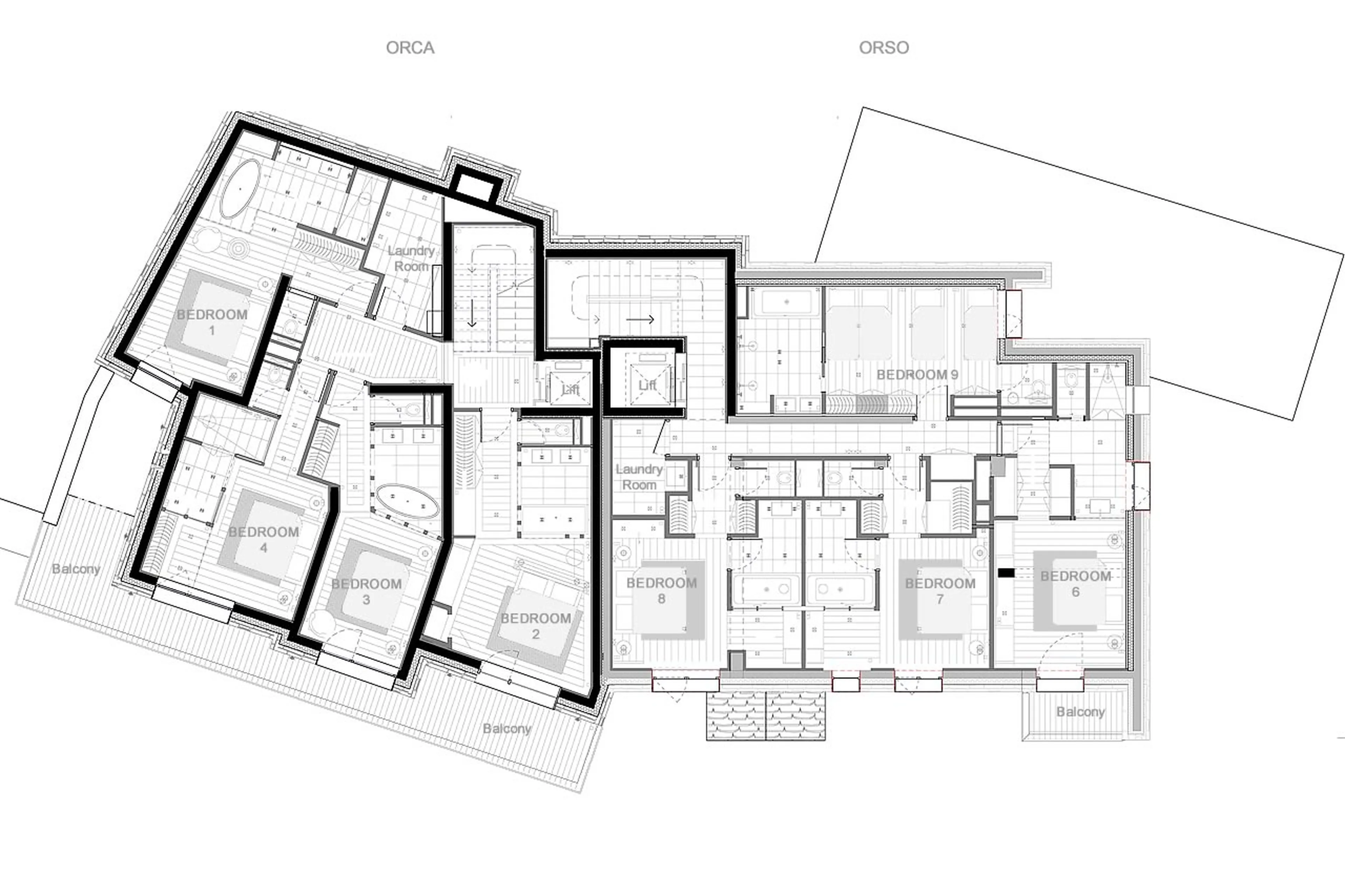 Level 1 floor plan of Chalet Les Ours in Val d Isere