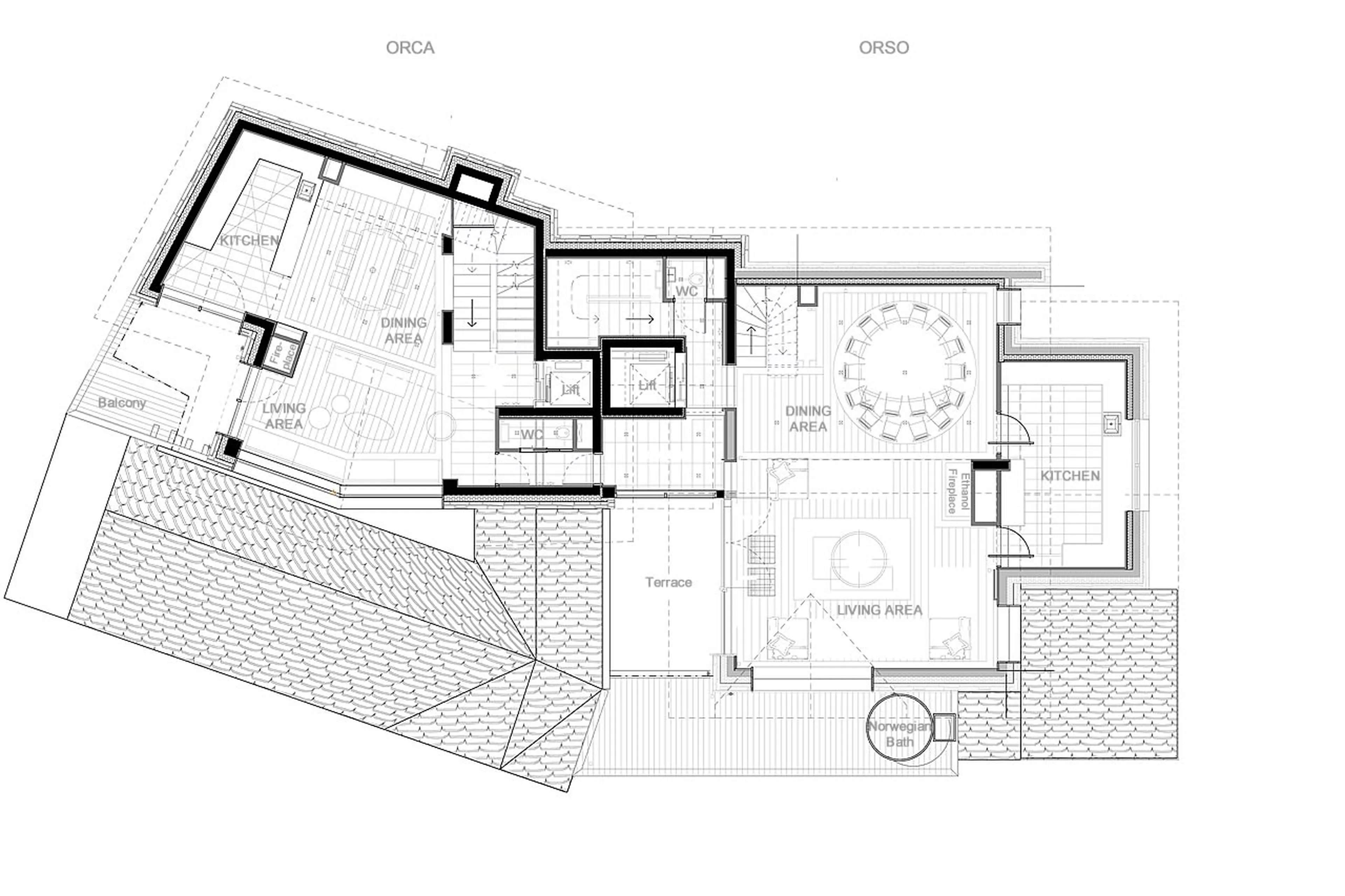 Level 2 floor plan of Chalet Les Ours in Val d Isere