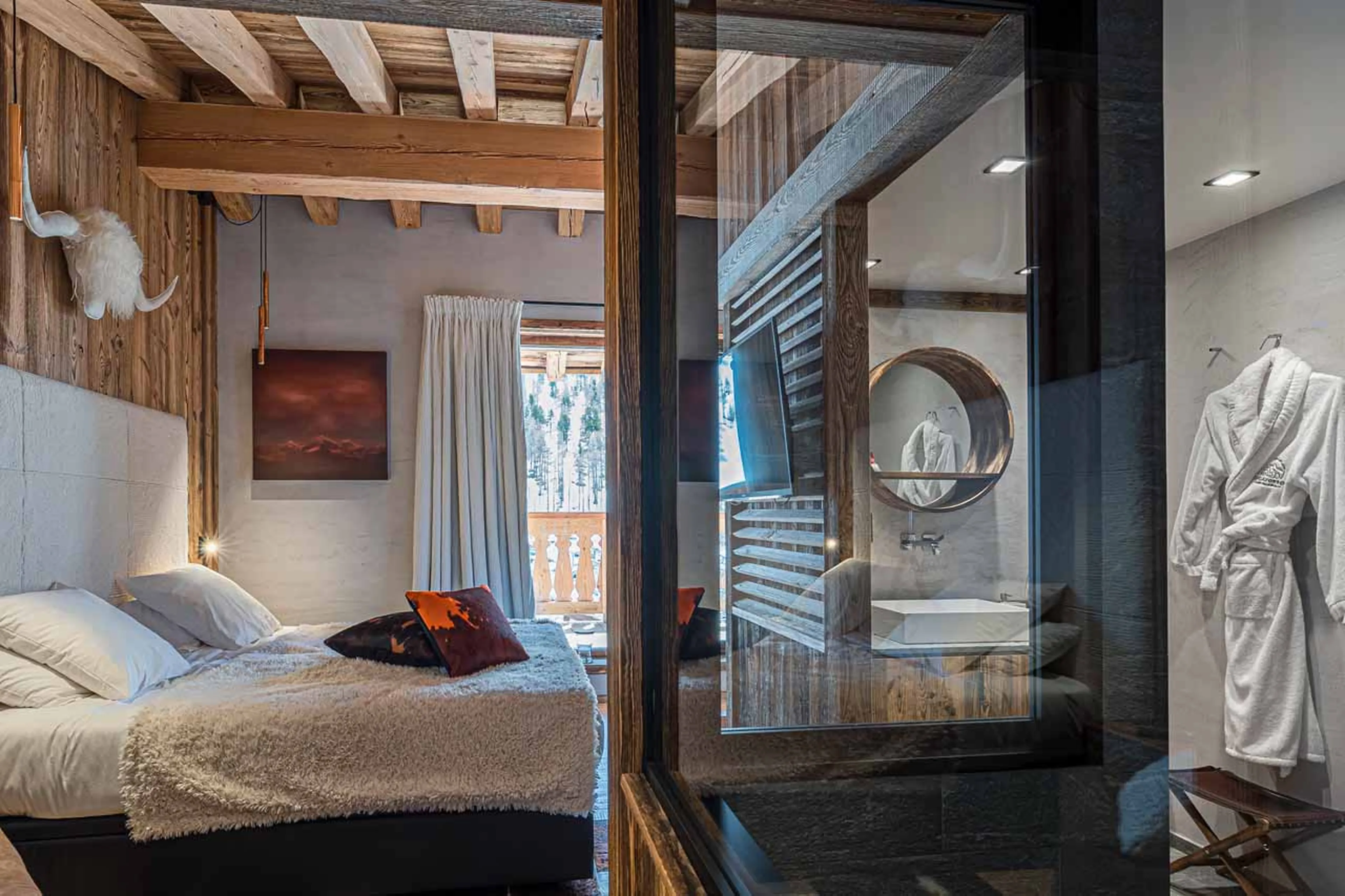 Interior of bedroom four at Chalet Orca in Val d'Isere